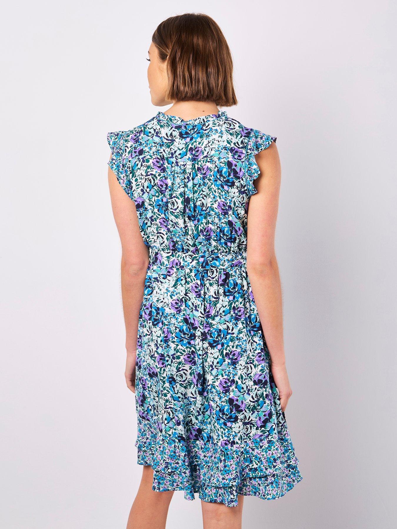 Image 2 of 3 of Apricot Floral Ditsy Mini Dress - Blue