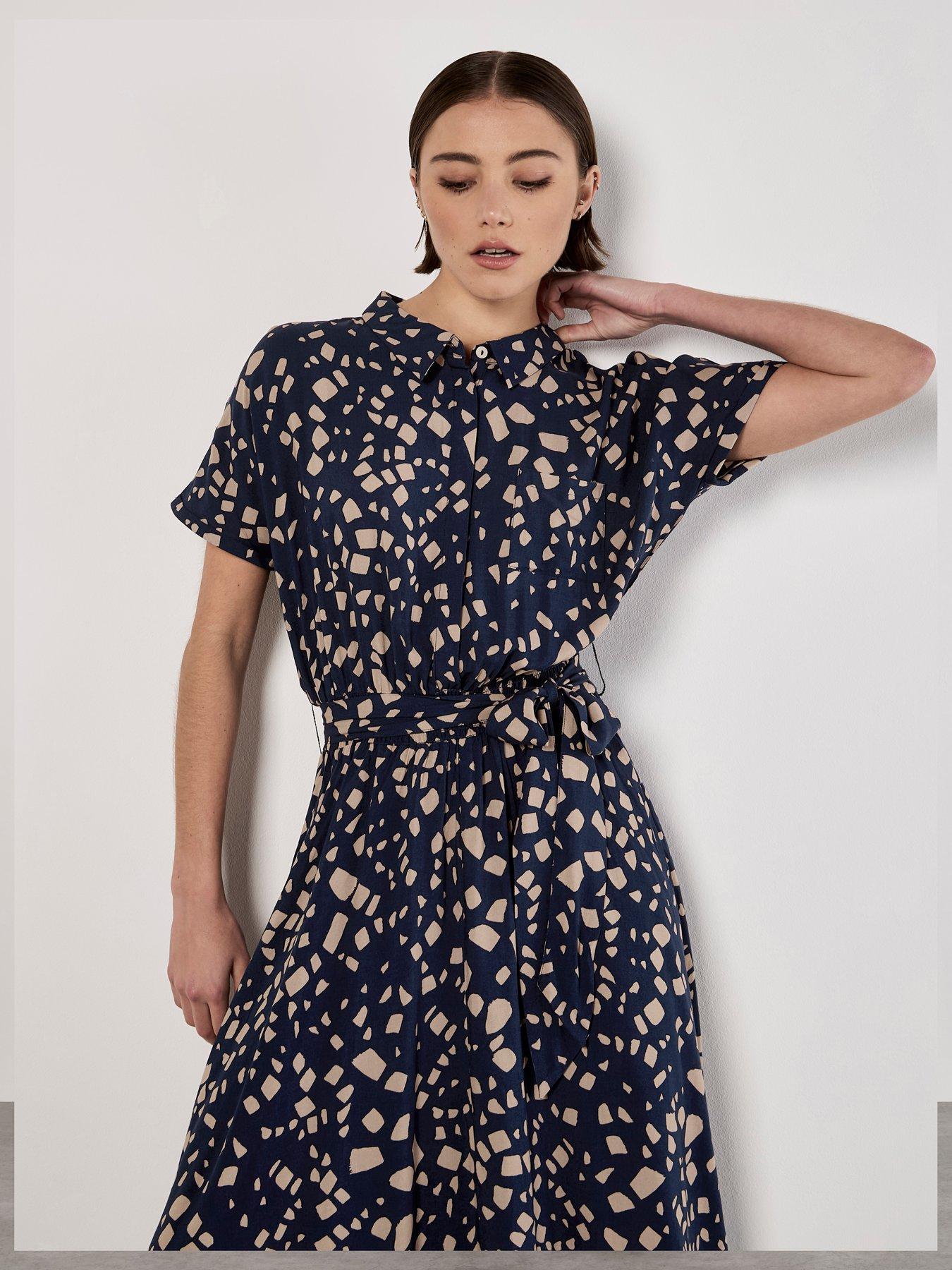 Image 3 of 5 of Apricot Scattered Squares Midi Dress