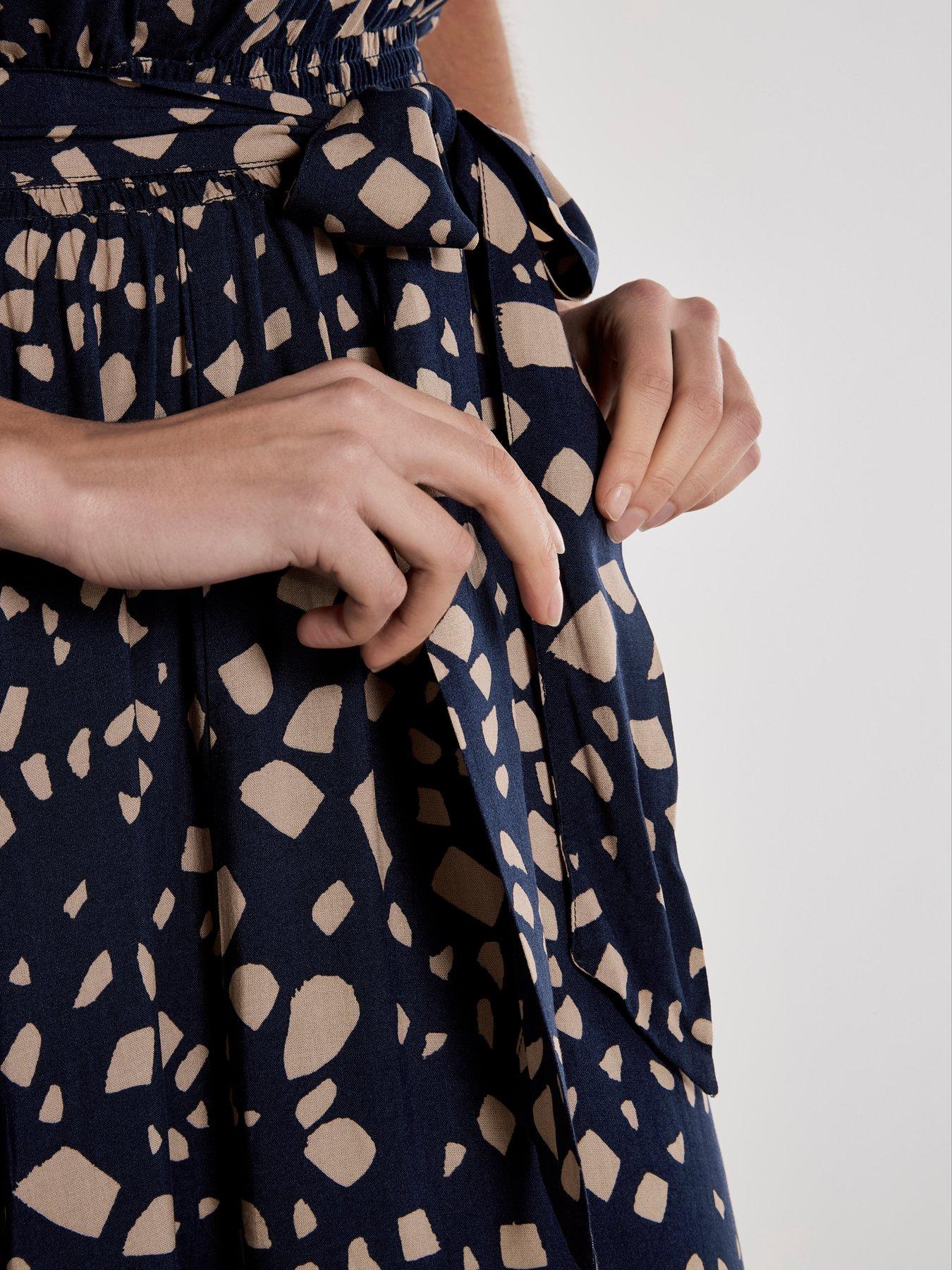 Image 5 of 5 of Apricot Scattered Squares Midi Dress