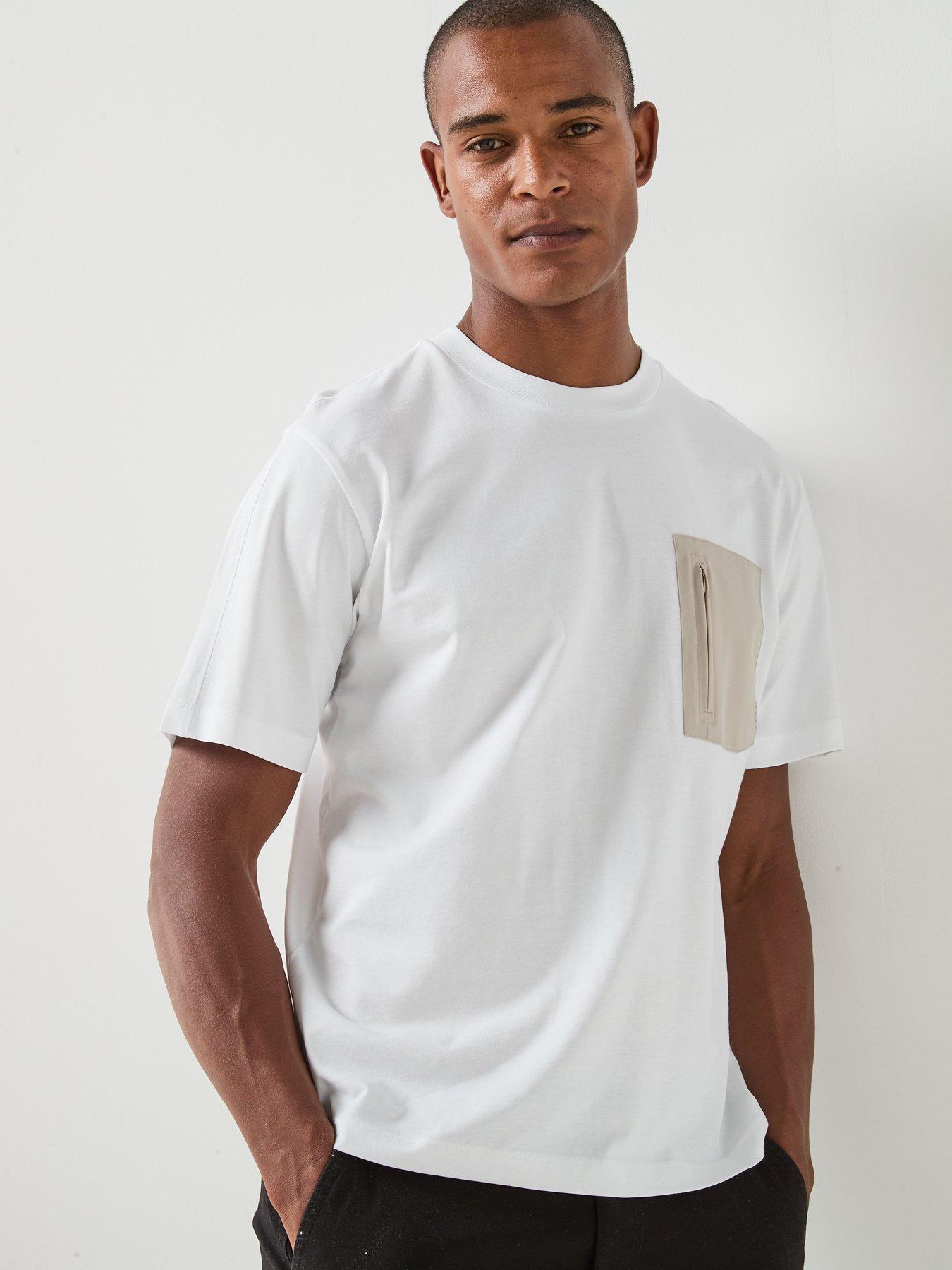Jack & Jones Fusion Woven Pocket T-Shirt - Bright White