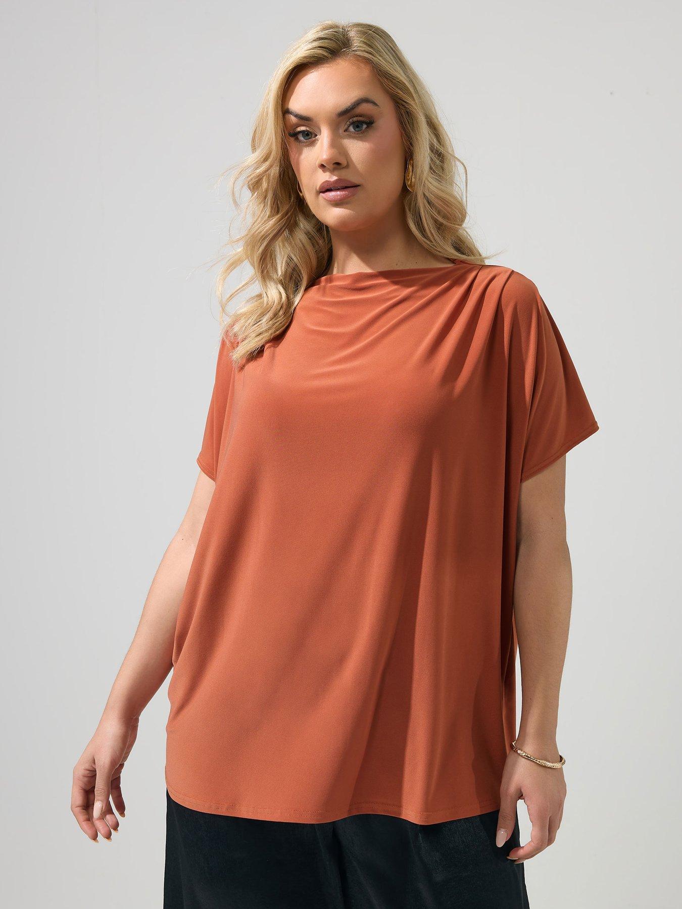 Yours Curve Pleat Detail Shoulder Top