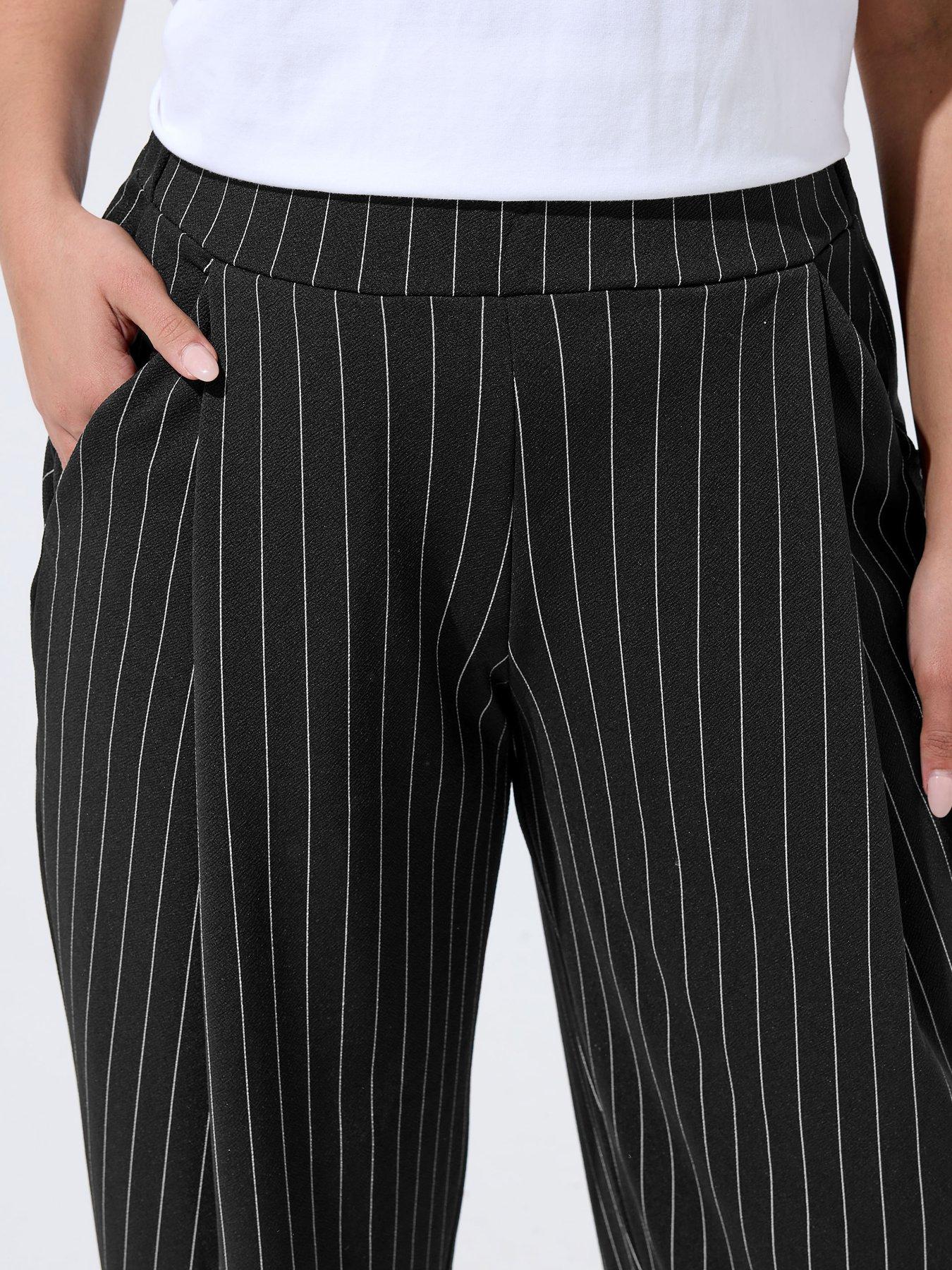  image of yours-curve-pinstripe-barrel-trousers