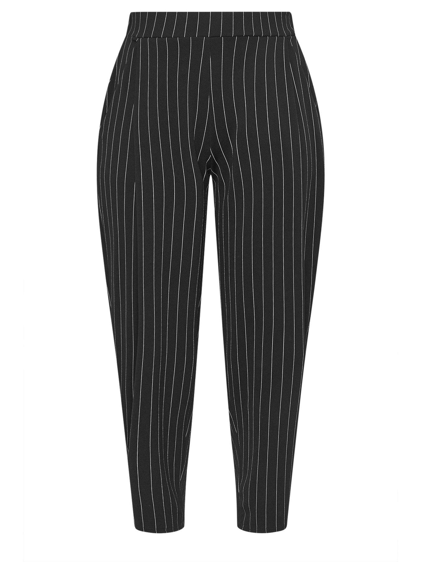  image of yours-curve-pinstripe-barrel-trousers