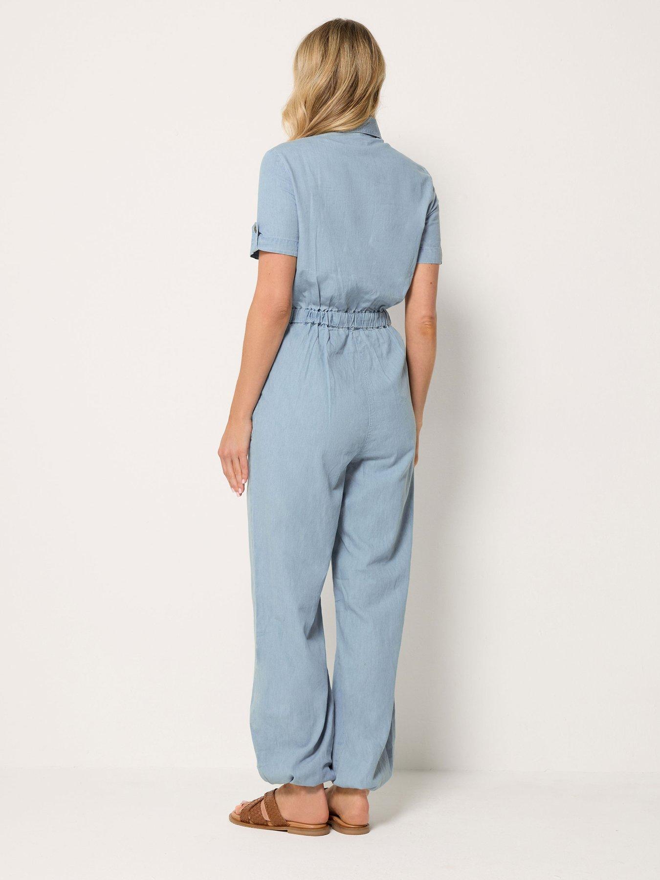 Image 2 of 4 of Long Tall Sally Lightweight Jumpsuit - Blue