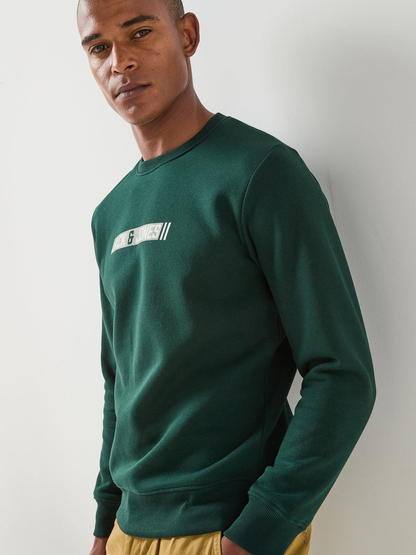 Jack & Jones Men's Crew Neck Logo Sweatshirt - Scarab