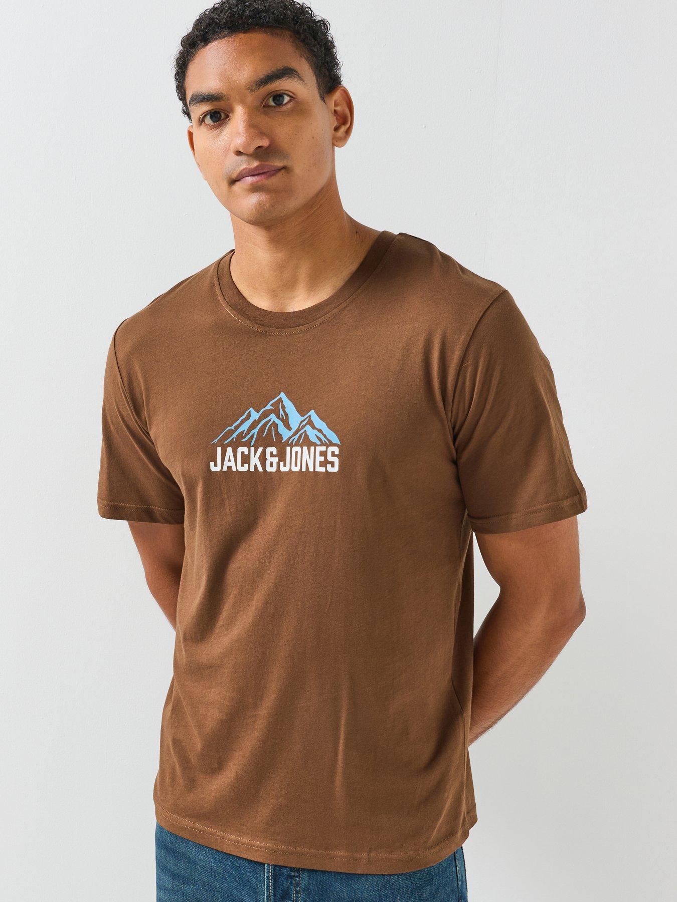 Image 1 of 6 of Jack & Jones Men's Roche Mountain Graphic T-Shirt - Brown