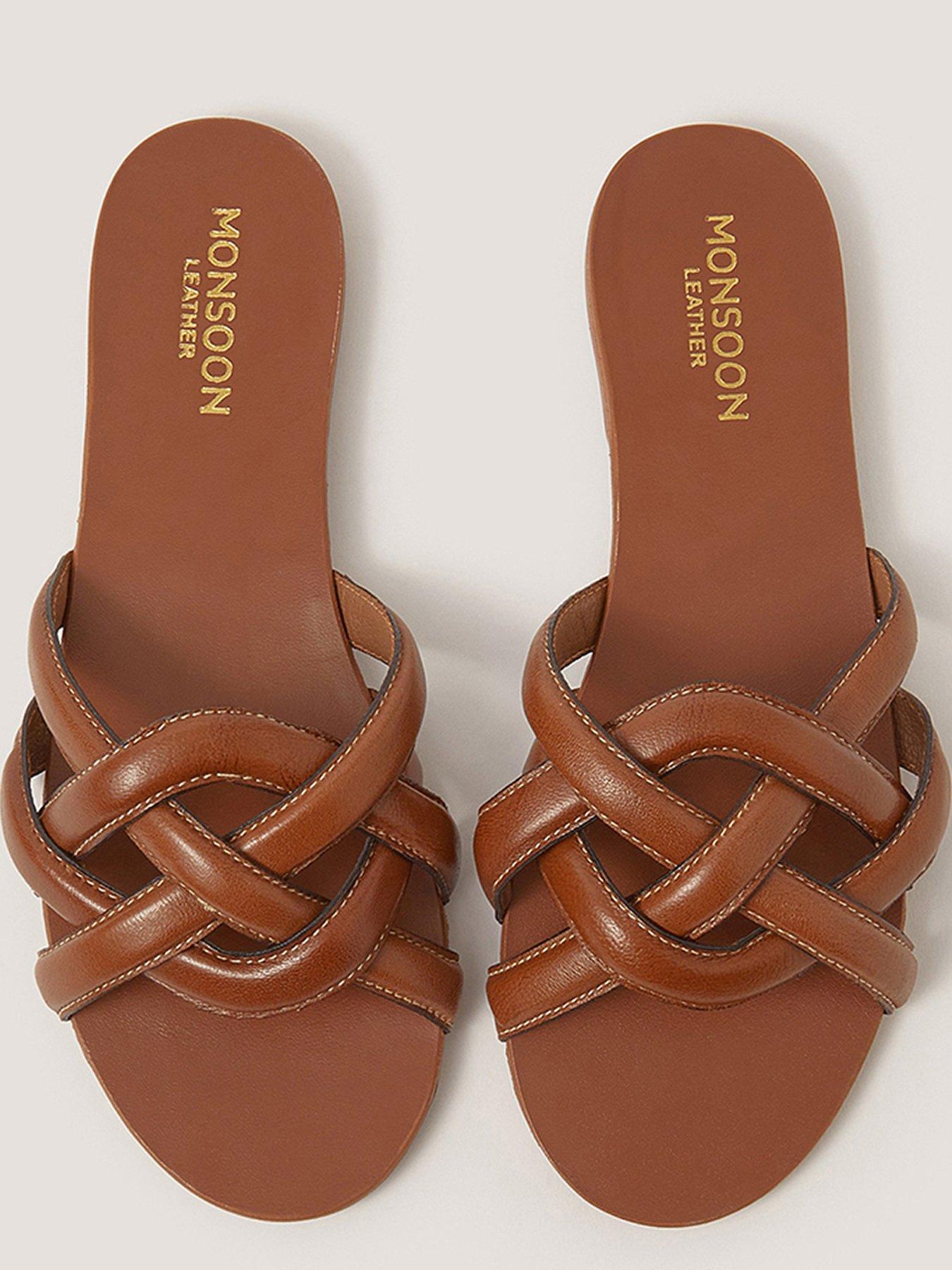 Image 2 of 3 of Monsoon Safi Plaited Leather Slid