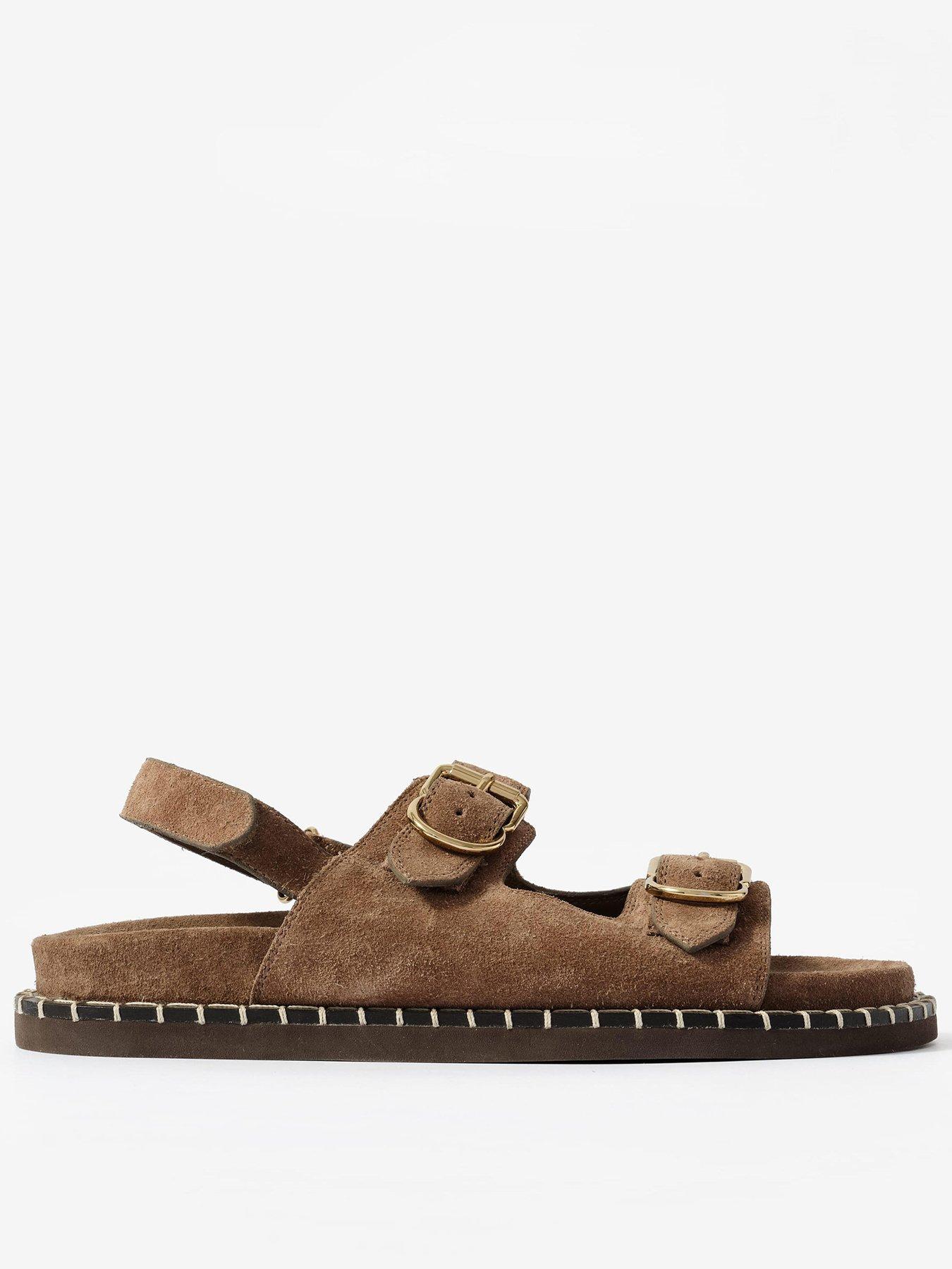 Mint Velvet Aria Suede Sandals - Brown