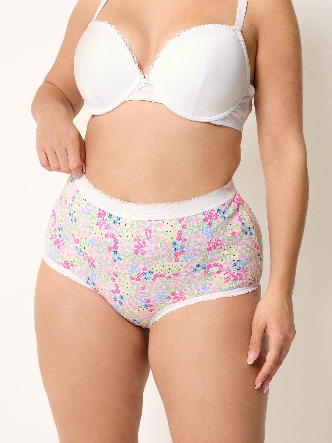 Image 3 of 5 of Yours Curve 5 Pack Floral Print Full Briefs - Multi
