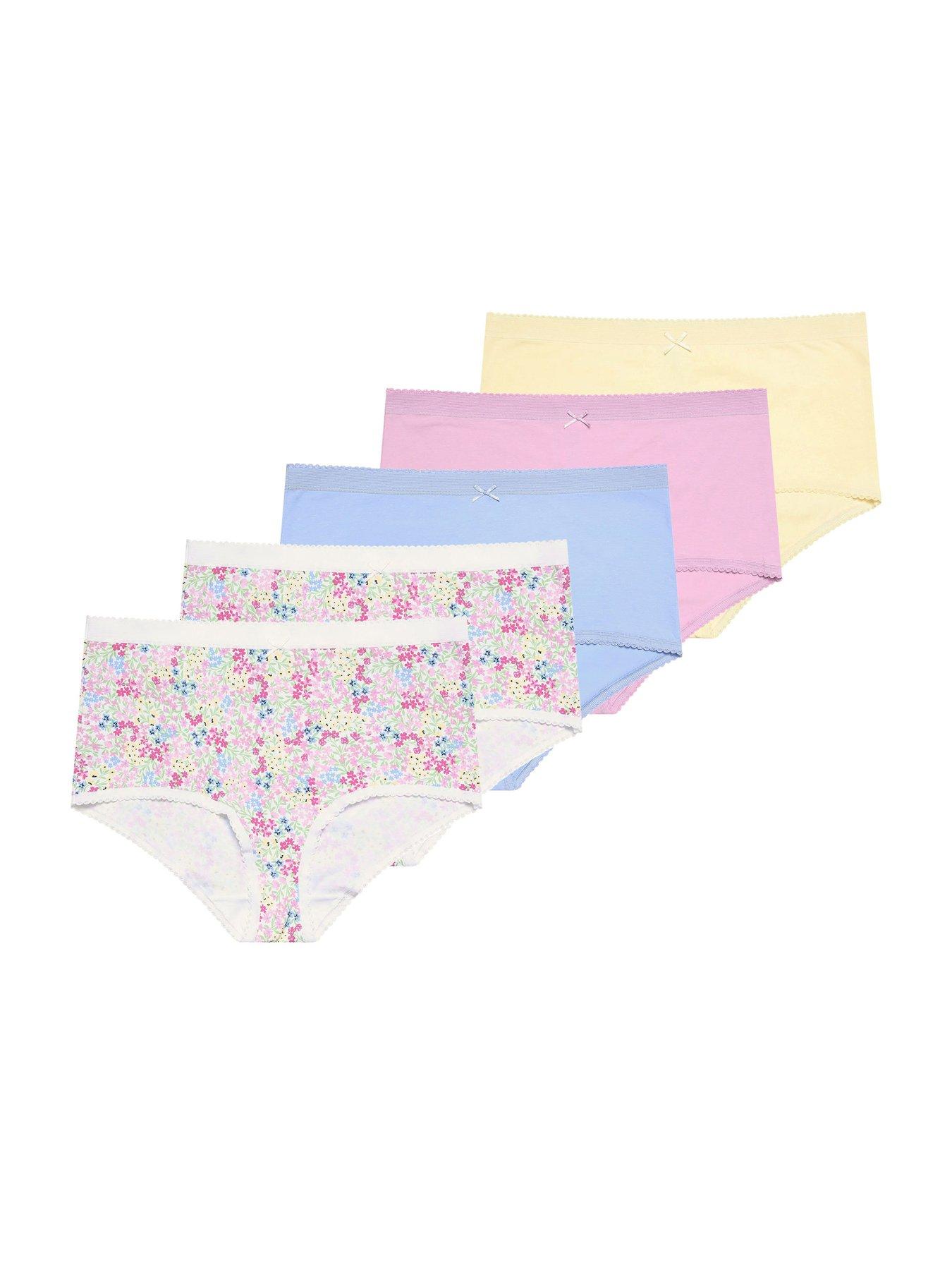 Image 5 of 5 of Yours Curve 5 Pack Floral Print Full Briefs - Multi