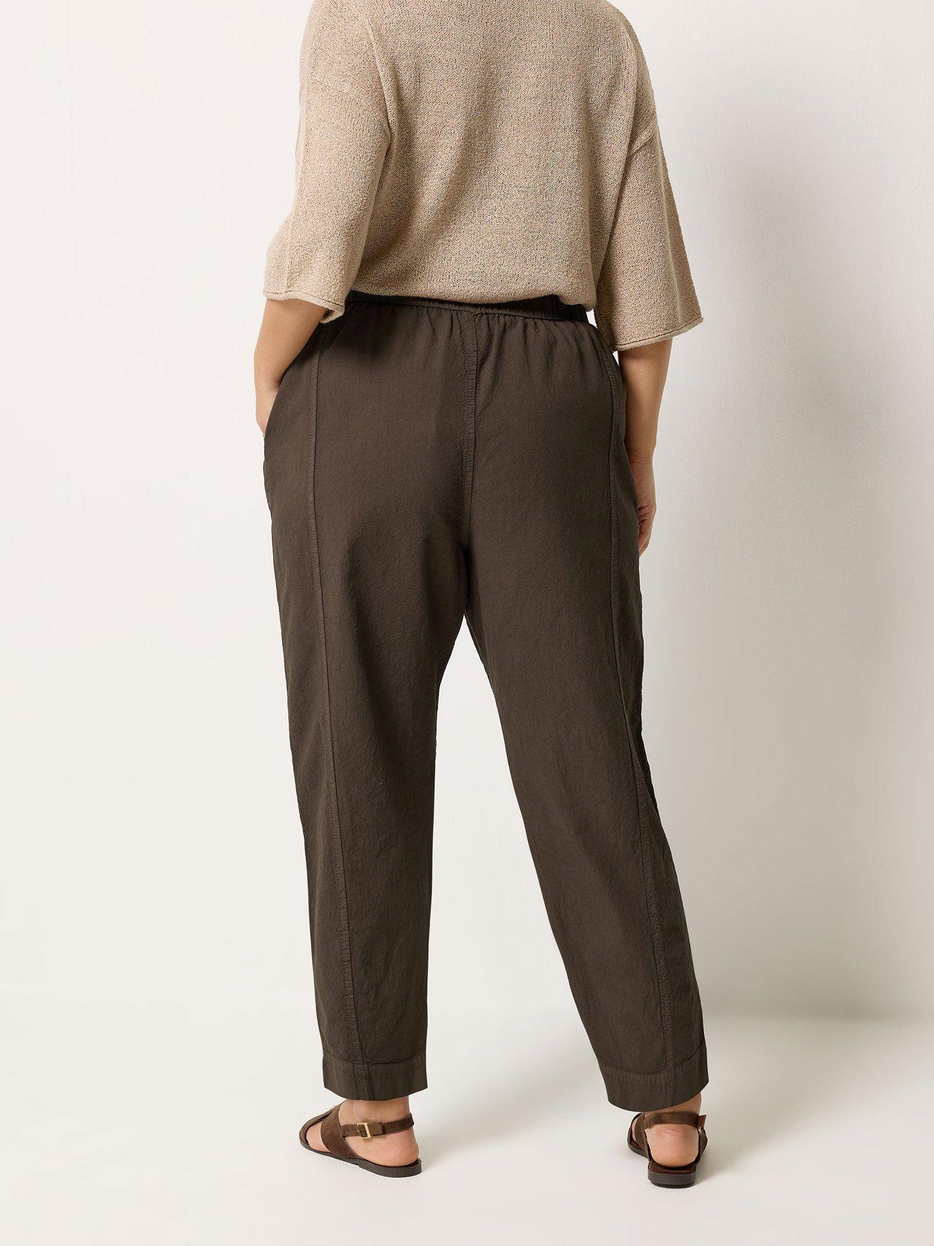 Image 2 of 5 of Yours Curve Cool Cotton Barrel Trouser
