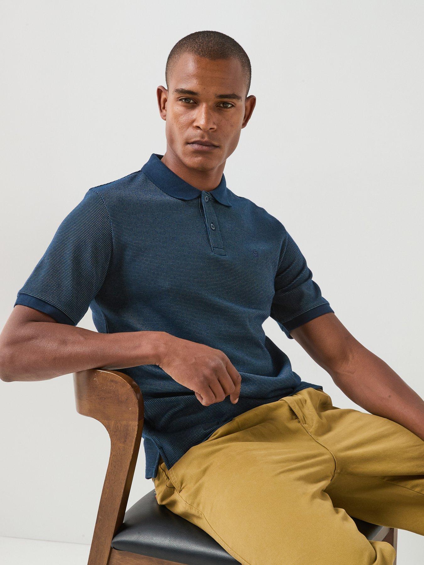 Image 1 of 6 of Jack & Jones Men's Austin Twisted Short Sleeve Polo Shirt - Navy