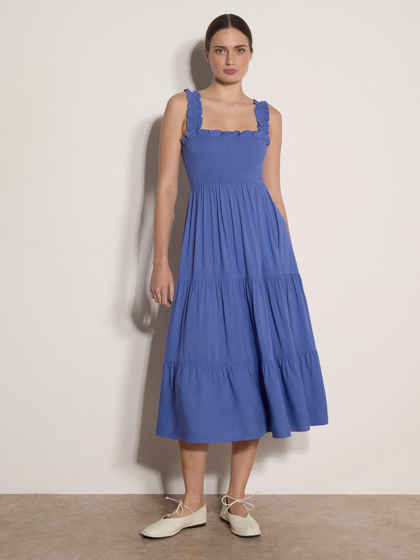 apricot-apricot-slub-visc-smock-tiered-midi-drss