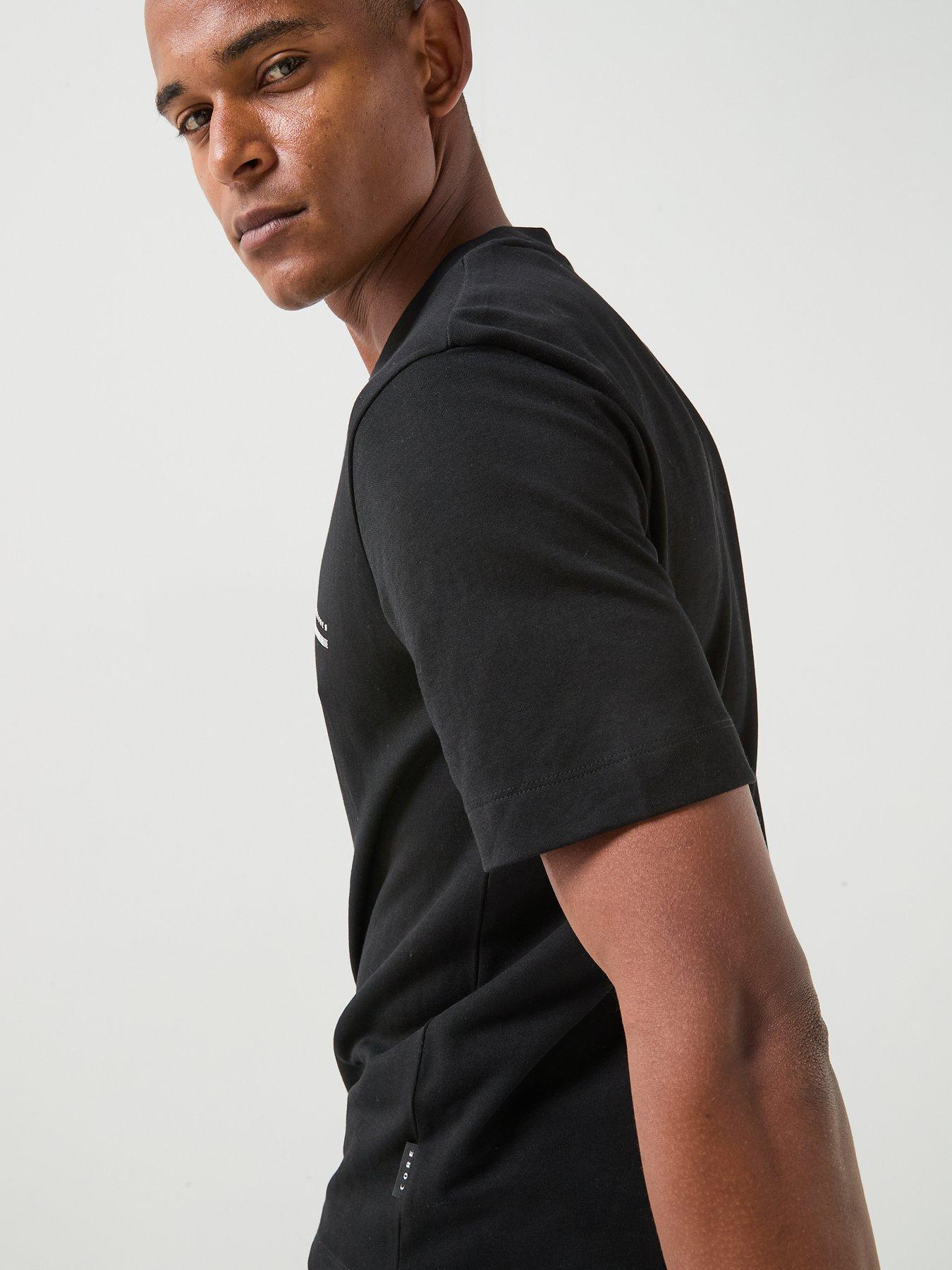 Image 5 of 6 of Jack & Jones Fusion Chest Branding T-Shirt - Black