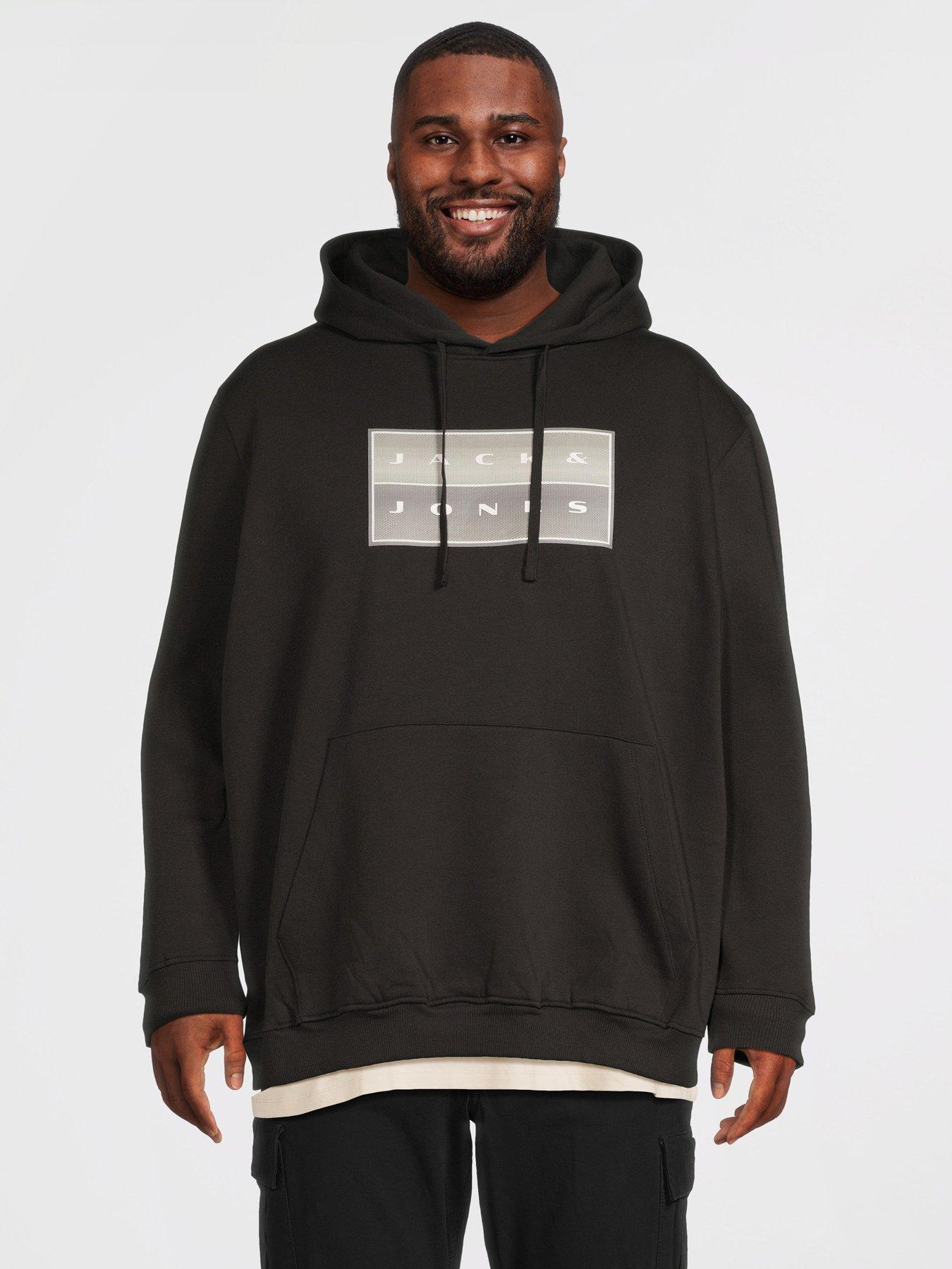 Jack & Jones Plus Fusion Box Hoodie - Black
