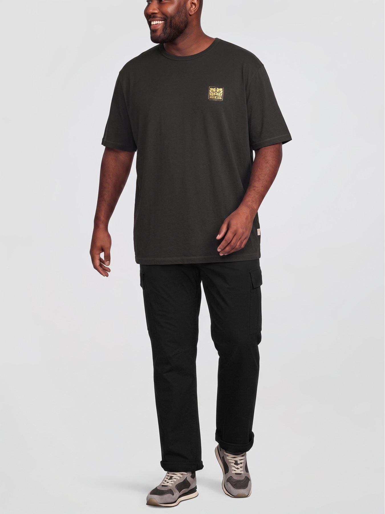 Image 3 of 5 of Jack & Jones Mens Plus Salamanco Back Graphic Regular Fit T-Shirt - Black