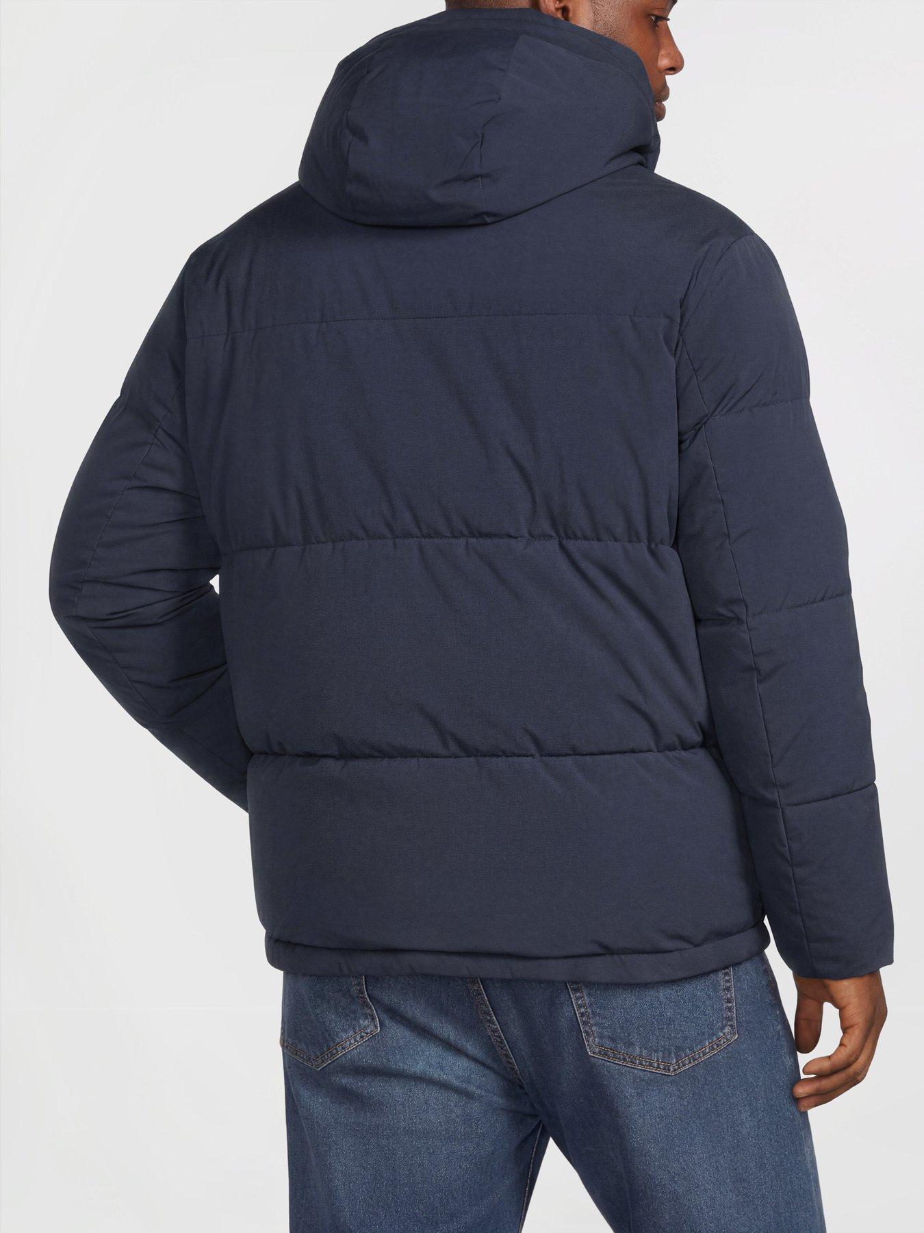 Image 2 of 5 of Jack & Jones Mens Plus Size Hooded Quilted Puffer Jacket - Sky Captain