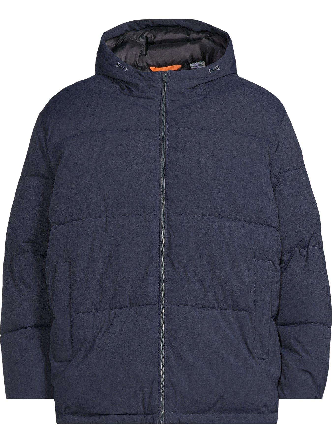 Image 5 of 5 of Jack & Jones Mens Plus Size Hooded Quilted Puffer Jacket - Sky Captain