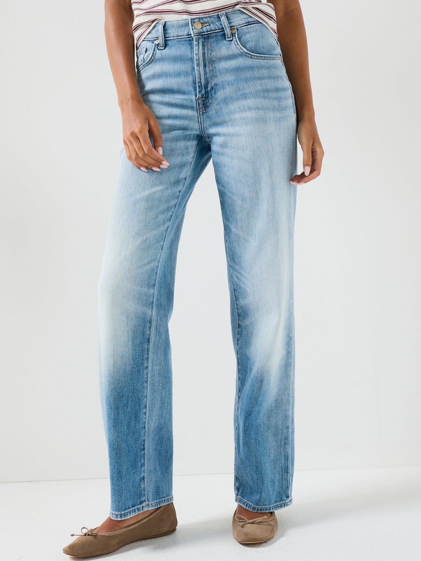 7 FOR ALL MANKIND Airweft Stovepipe Straight In Chill Wave