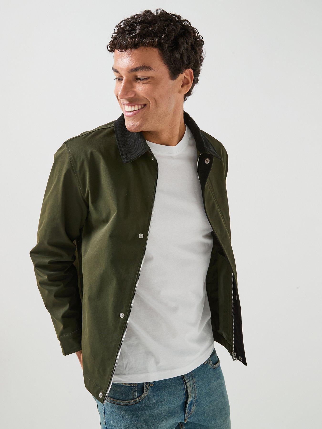 Image 1 of 6 of Jack & Jones Men's Workwear Jacket with Spread Collar - Dark Green
