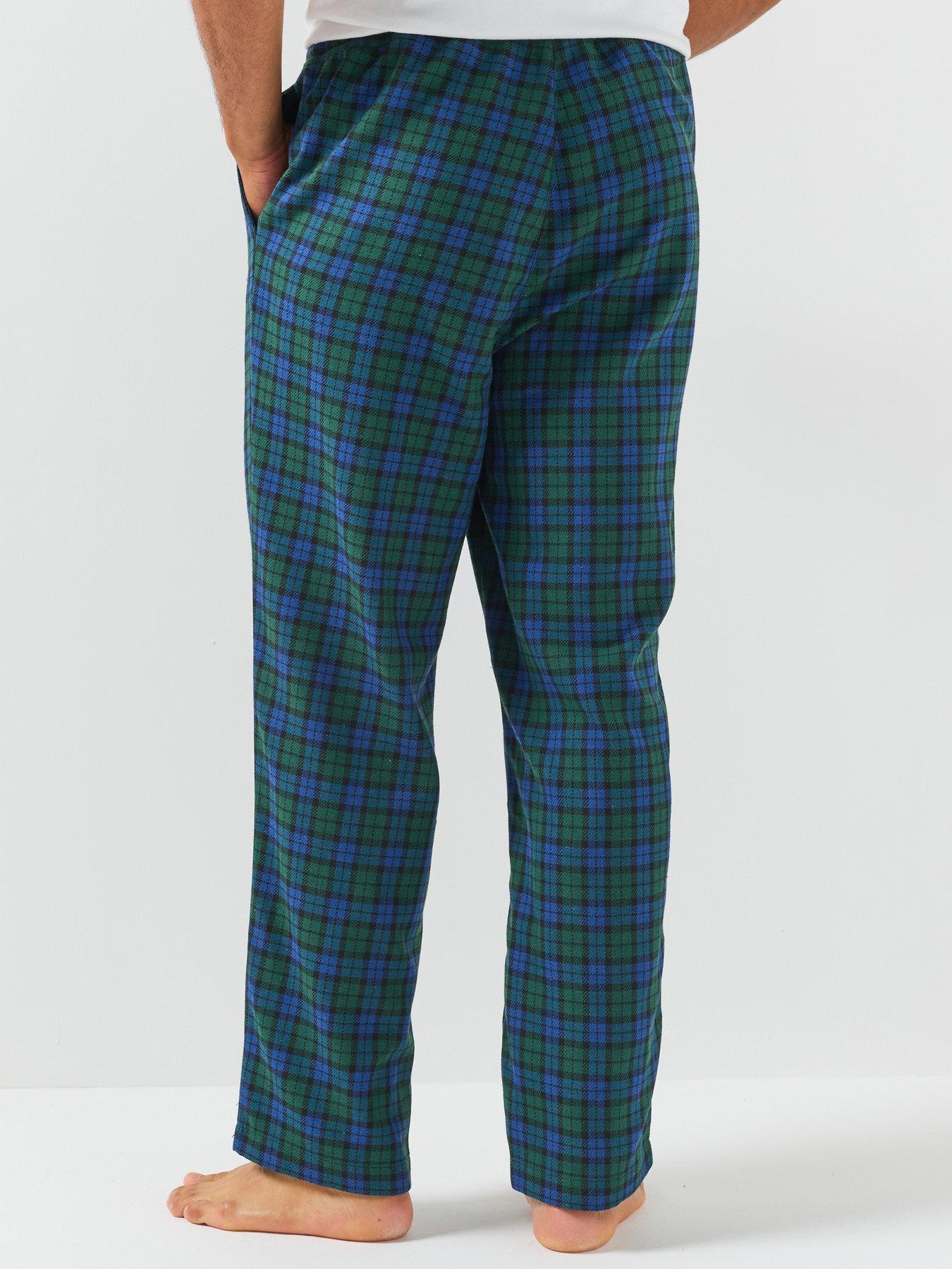 Image 2 of 6 of Jack & Jones Mens Edwin Drawstring Check Pyjama Trousers - Pine Grove