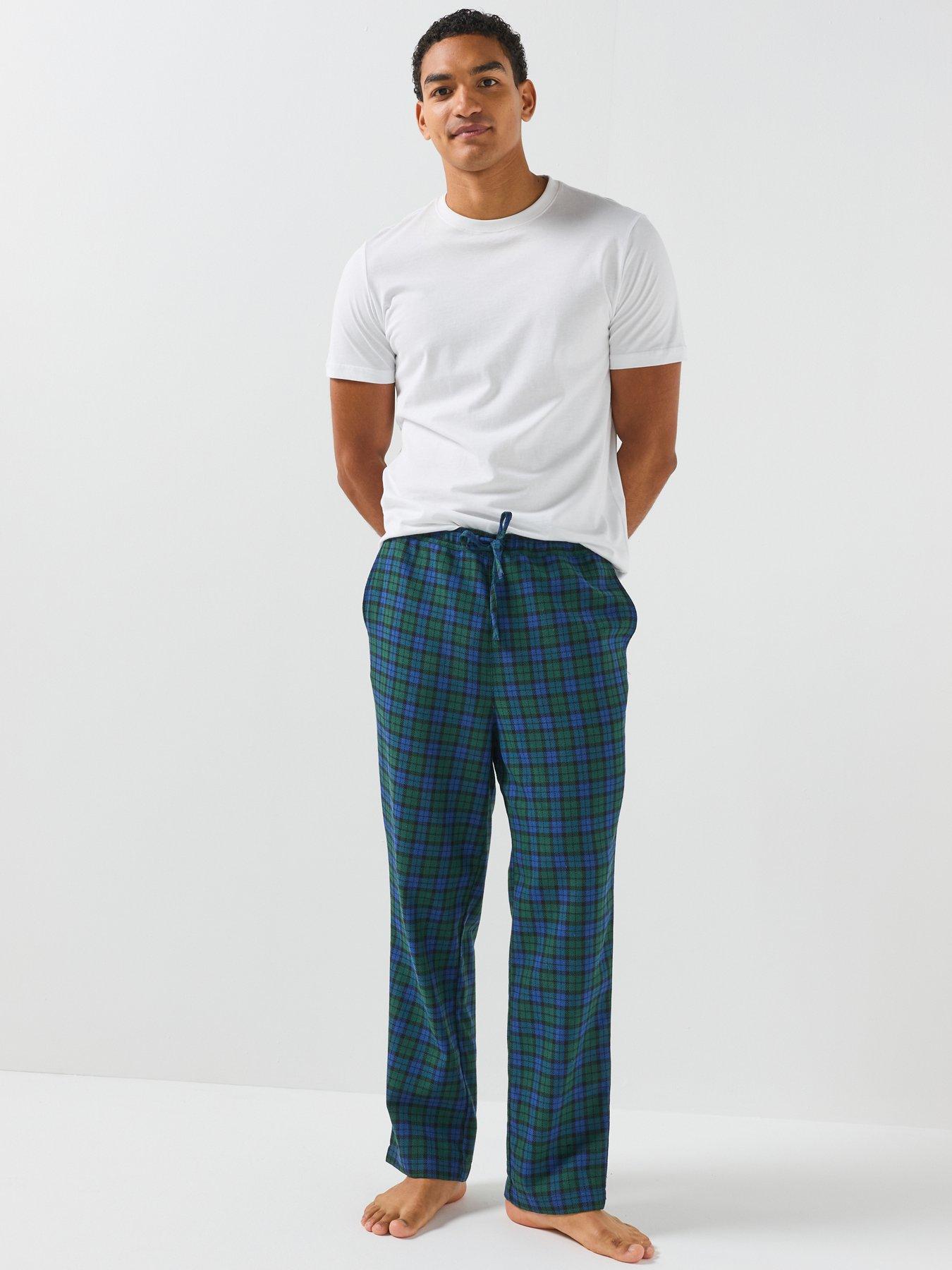 Image 3 of 6 of Jack & Jones Mens Edwin Drawstring Check Pyjama Trousers - Pine Grove