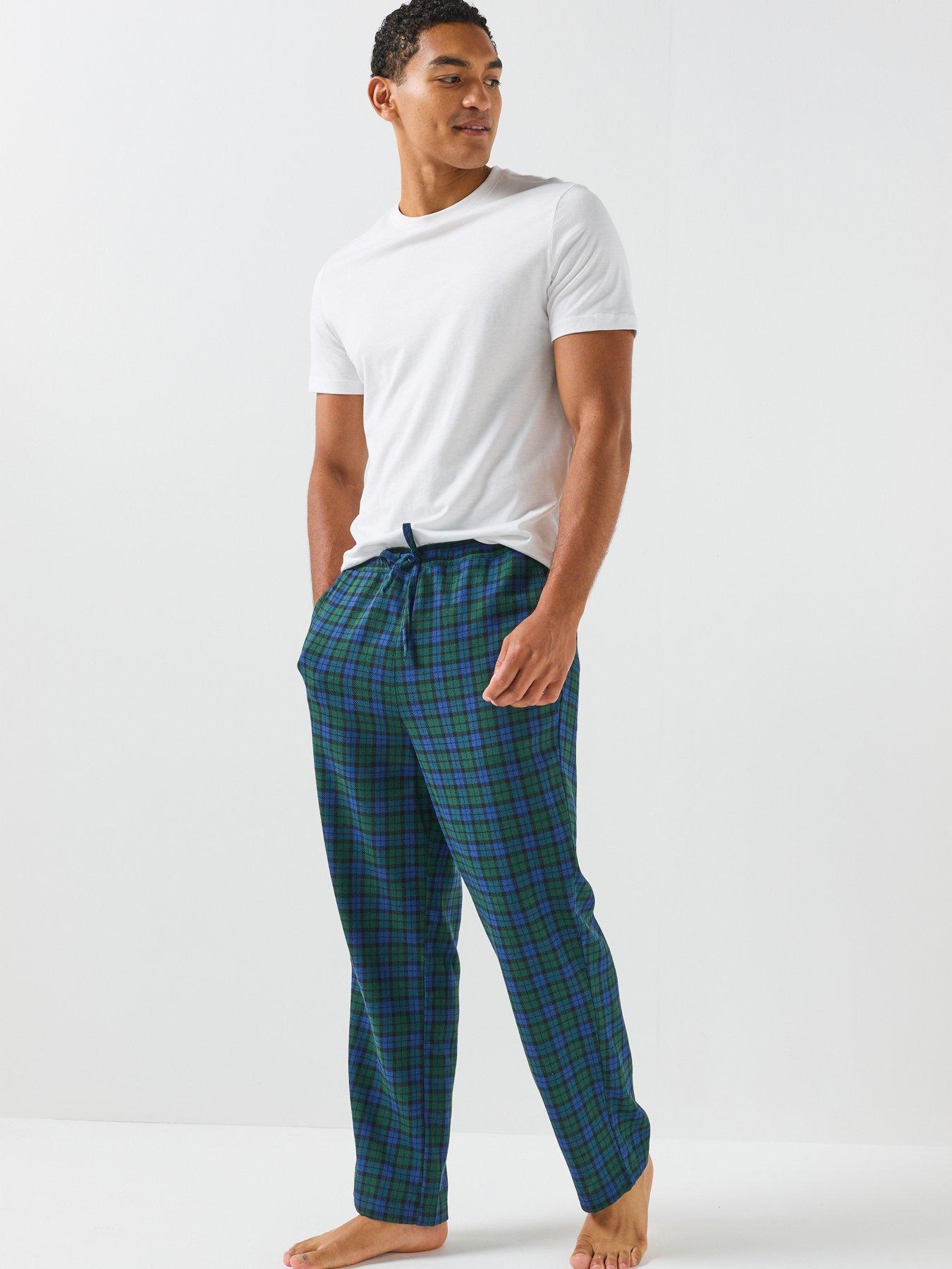 Image 4 of 6 of Jack & Jones Mens Edwin Drawstring Check Pyjama Trousers - Pine Grove