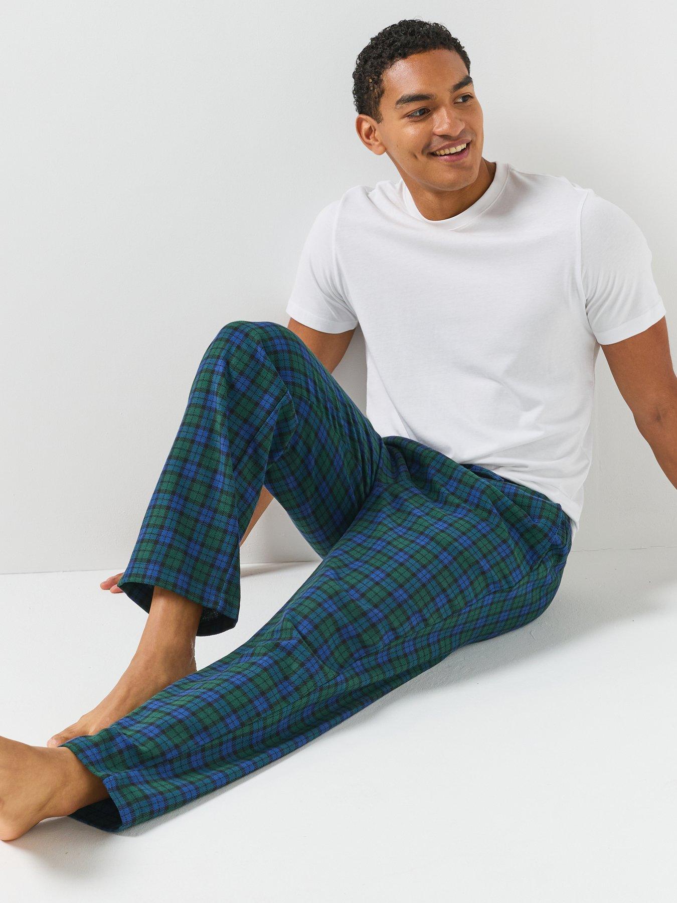 Image 5 of 6 of Jack & Jones Mens Edwin Drawstring Check Pyjama Trousers - Pine Grove