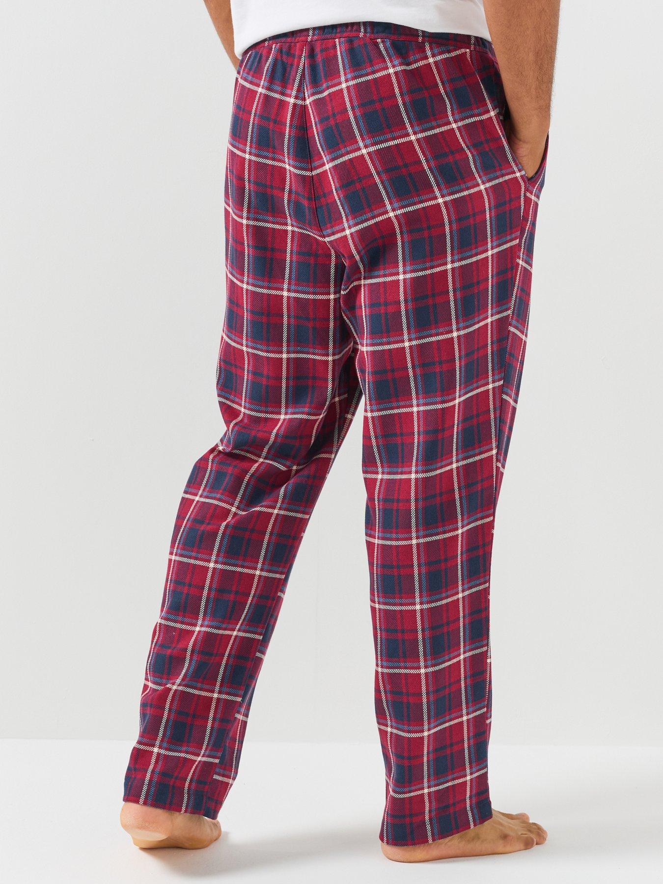 Image 2 of 6 of Jack & Jones Mens Edwin Drawcord Waist Checked Pyjama Trousers - Windsor Wine