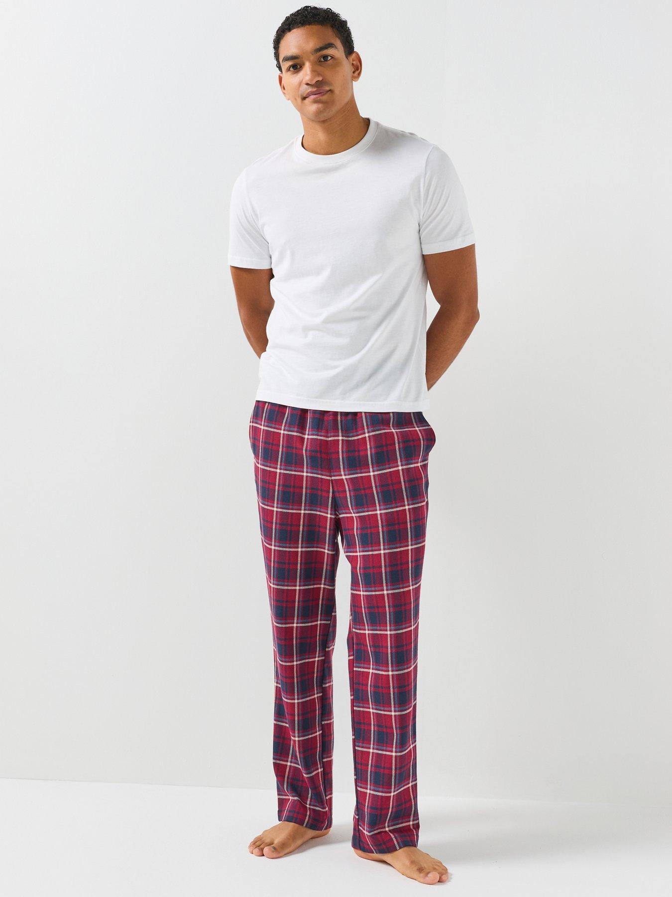 Image 3 of 6 of Jack & Jones Mens Edwin Drawcord Waist Checked Pyjama Trousers - Windsor Wine