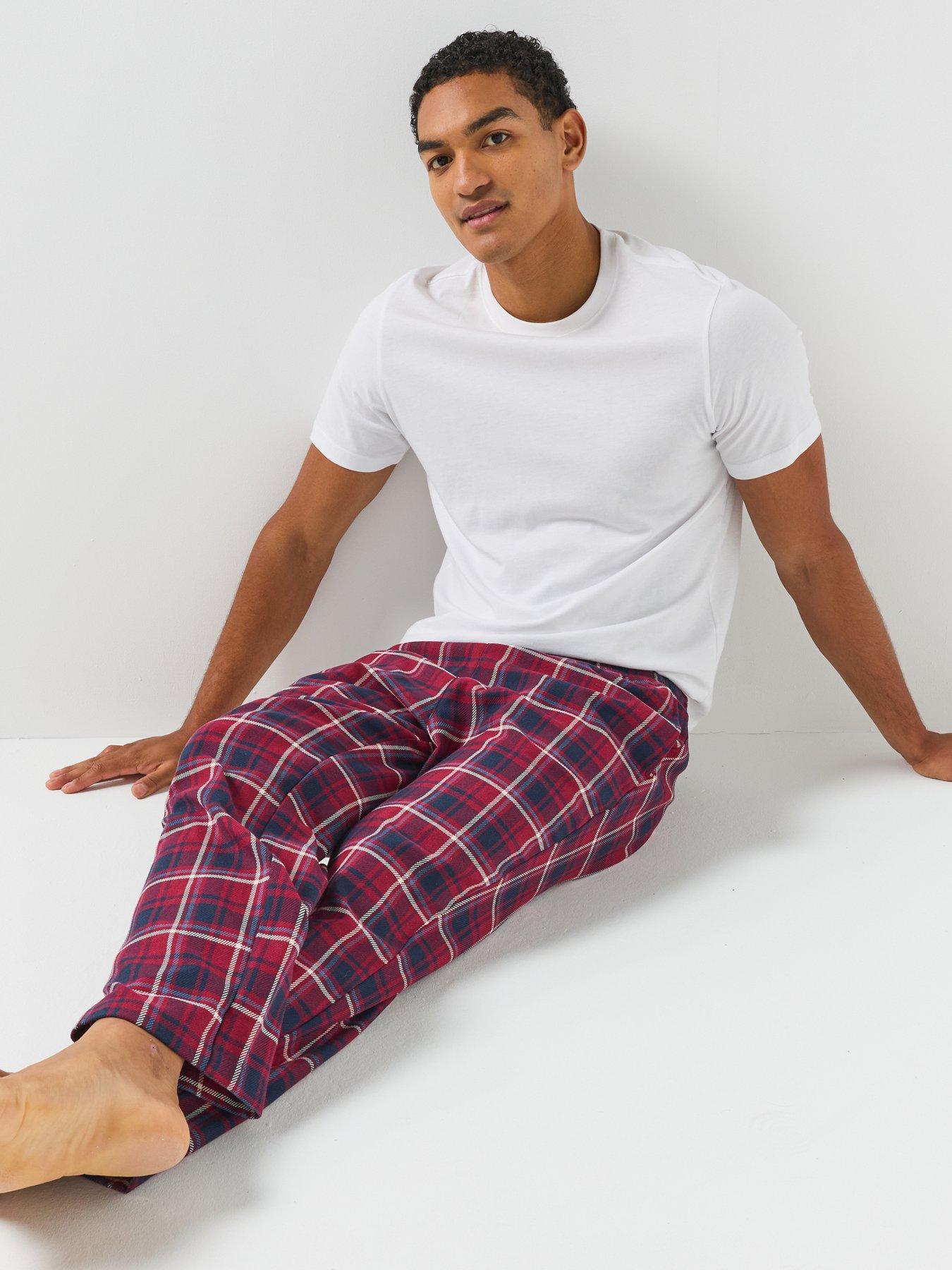 Image 5 of 6 of Jack & Jones Mens Edwin Drawcord Waist Checked Pyjama Trousers - Windsor Wine