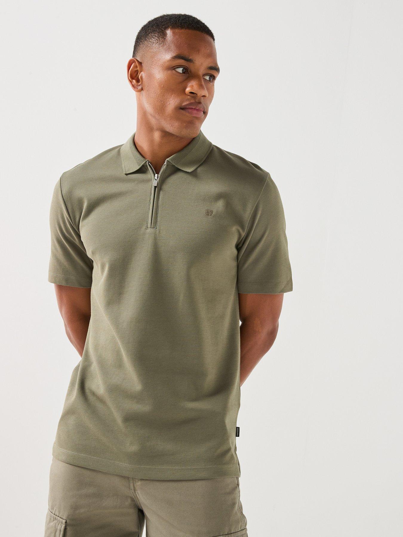 Jack & Jones Premium Ethan Zip Polo Shirt - Khaki