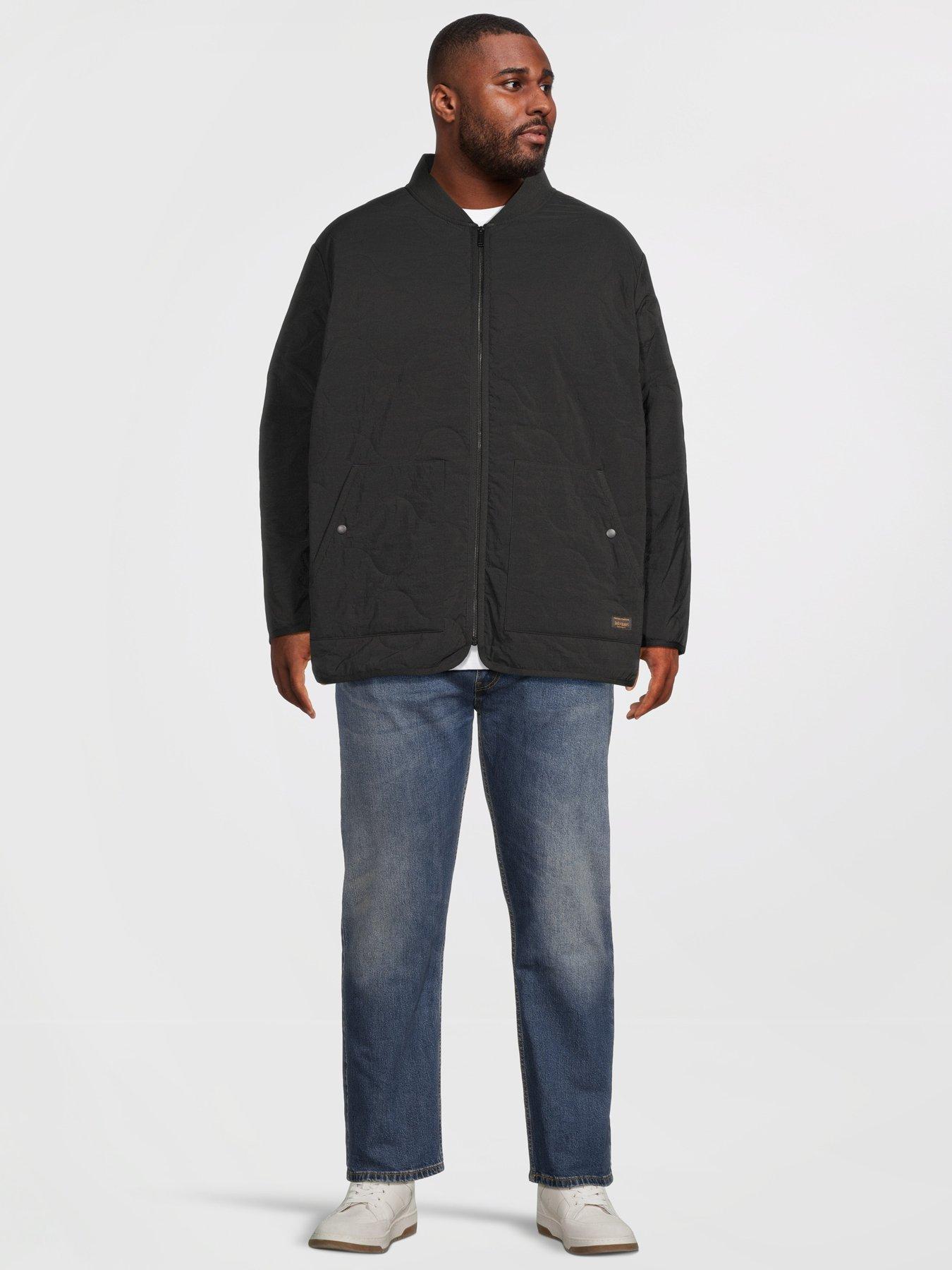Image 3 of 5 of Jack & Jones Men's Plus Quilted Liner Jacket with Full Zip Fastening - Black