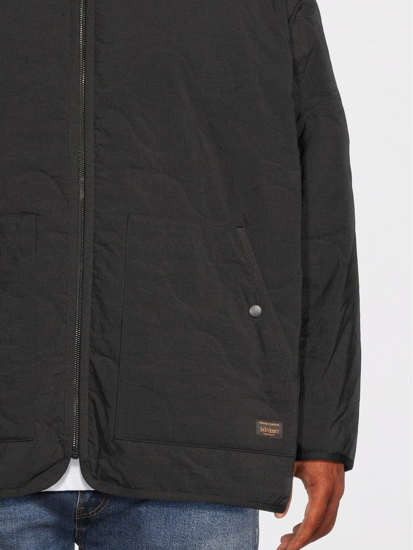 Image 4 of 5 of Jack & Jones Men's Plus Quilted Liner Jacket with Full Zip Fastening - Black