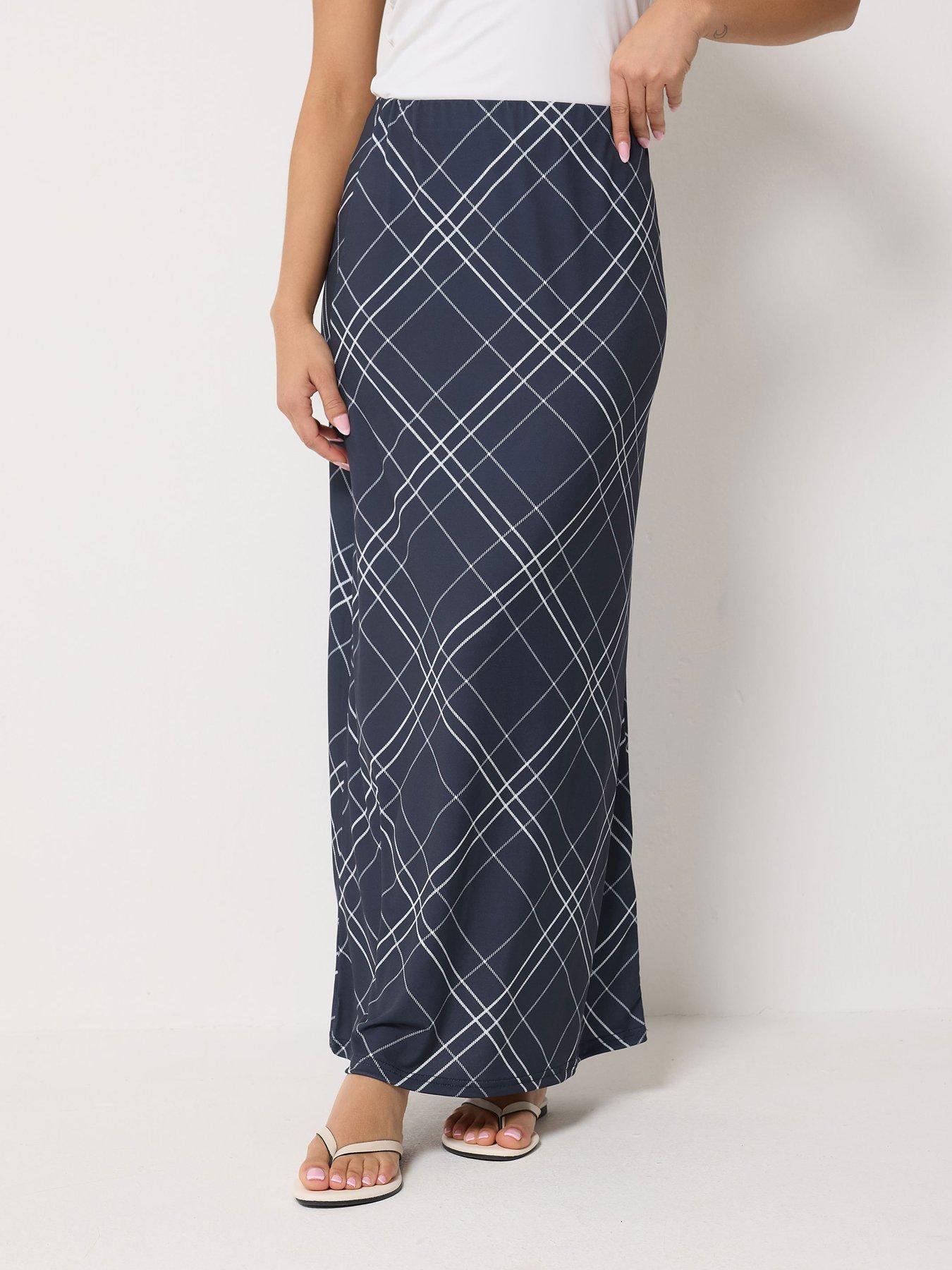 Image 1 of 5 of PixieGirl Petite Maxi Check Skirt