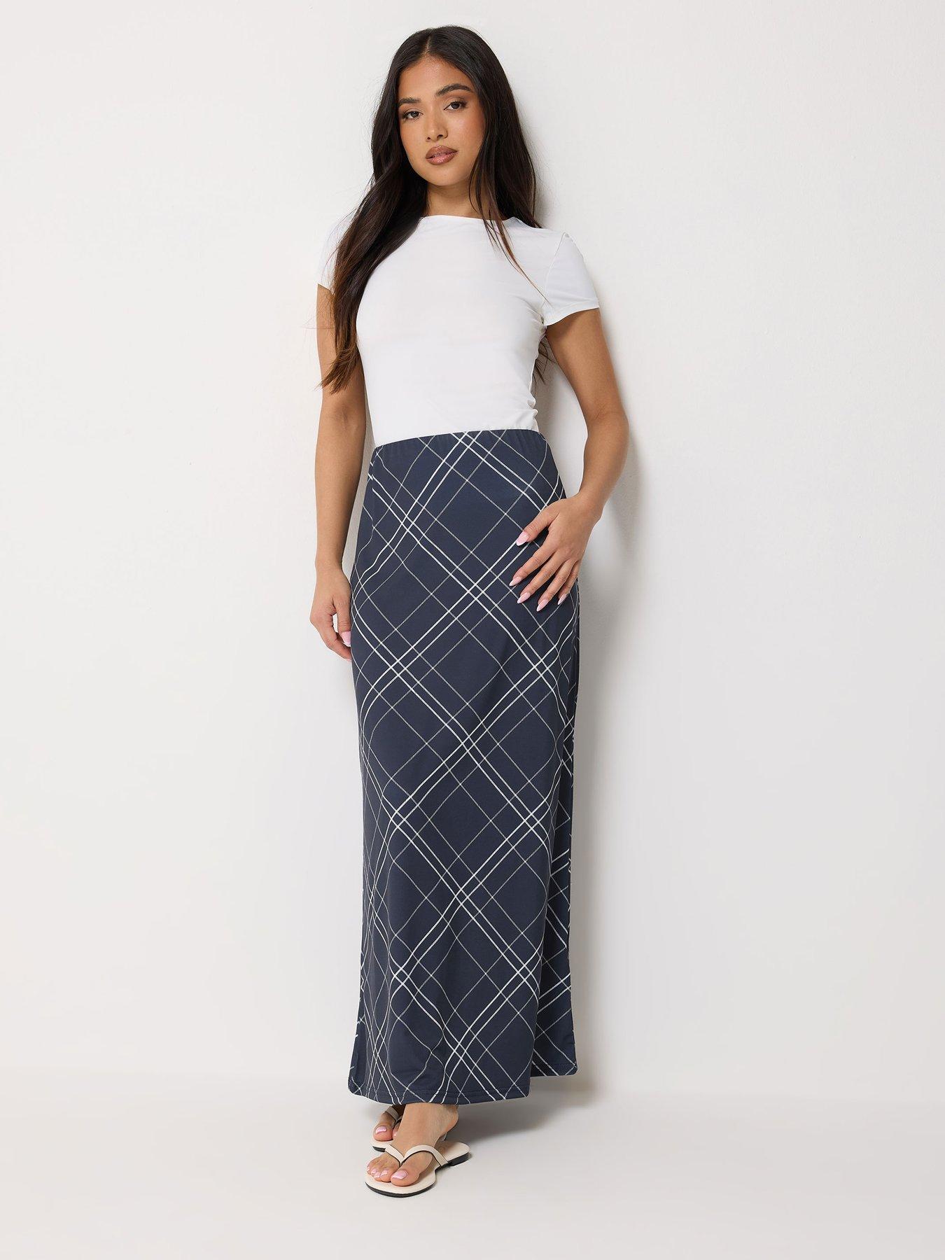 Image 3 of 5 of PixieGirl Petite Maxi Check Skirt