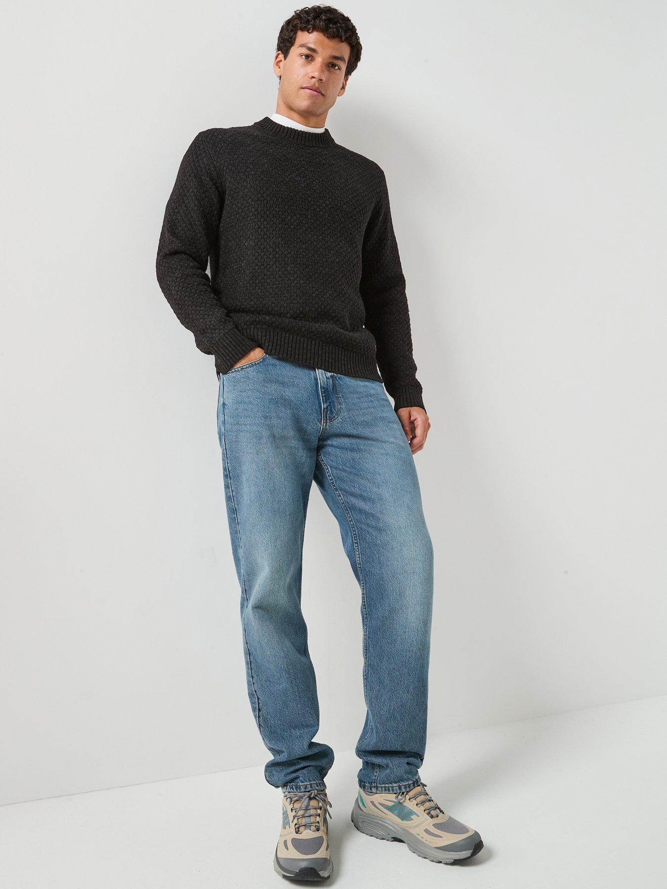 Image 3 of 6 of Jack & Jones Mens Blake Textured Regular Fit Jumper - Black