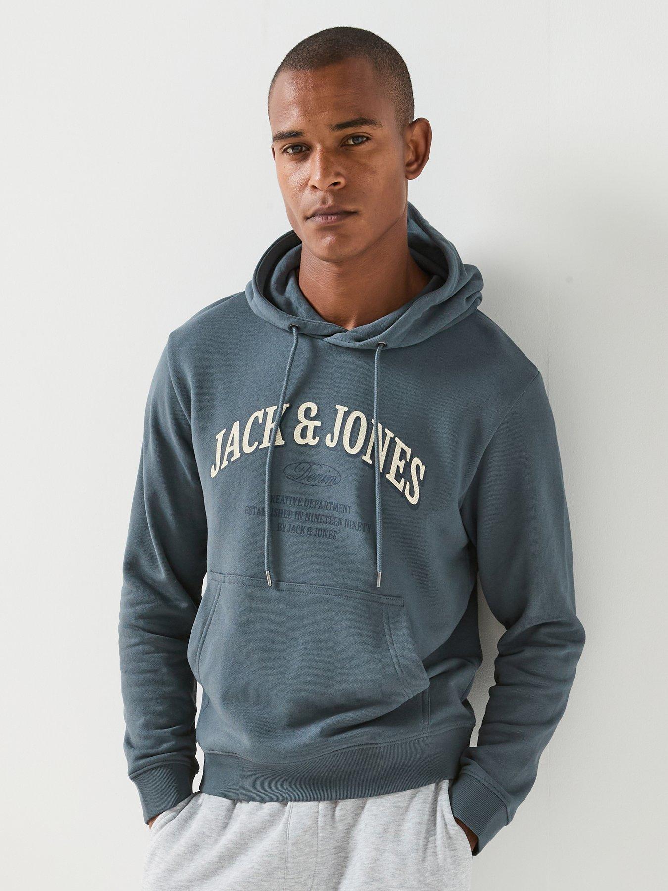Jack & Jones Men's Denver Logo Graphic Hoodie - Turbulence