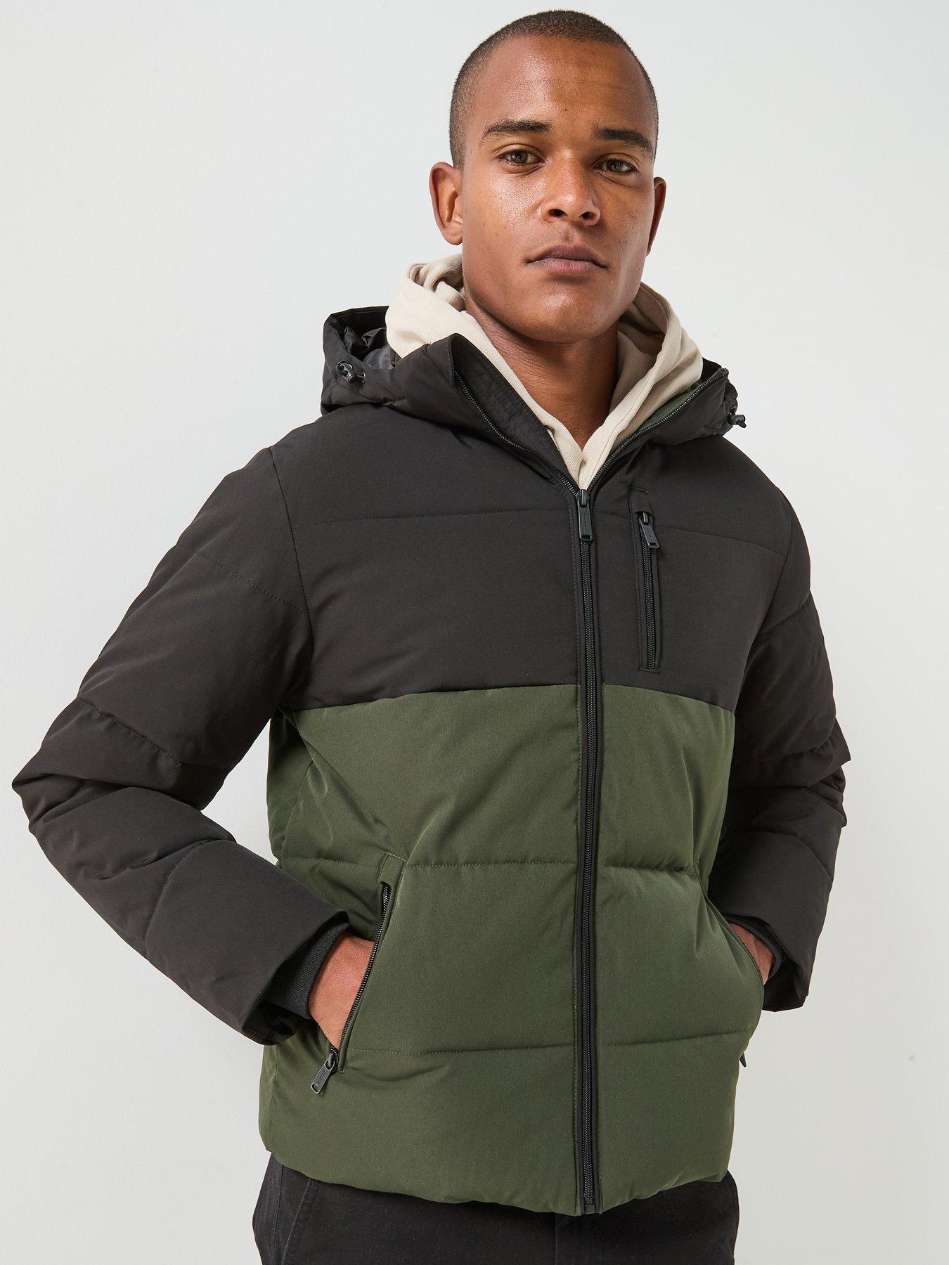 Image 1 of 6 of Jack & Jones Becks Colourblock Puffer Jacket - Rosin