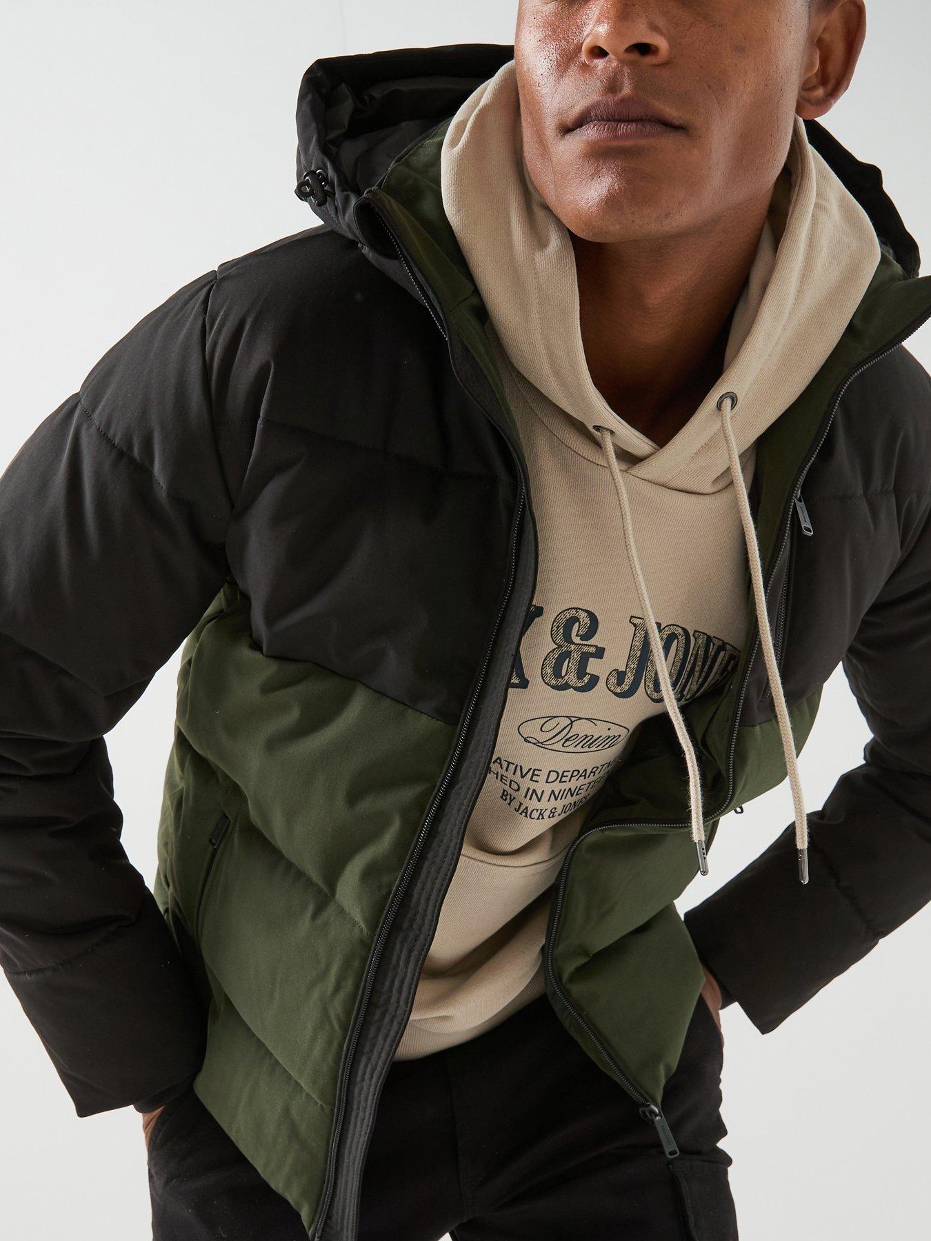 Image 4 of 6 of Jack & Jones Becks Colourblock Puffer Jacket - Rosin
