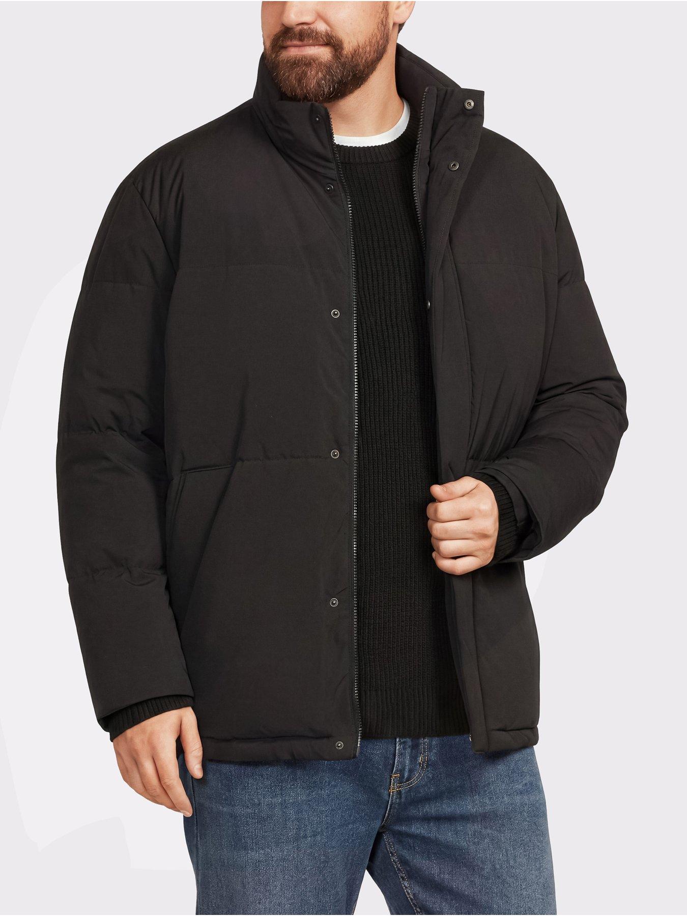 Image 1 of 5 of Jack & Jones Men's Plus Soho Puffer Coat - Black