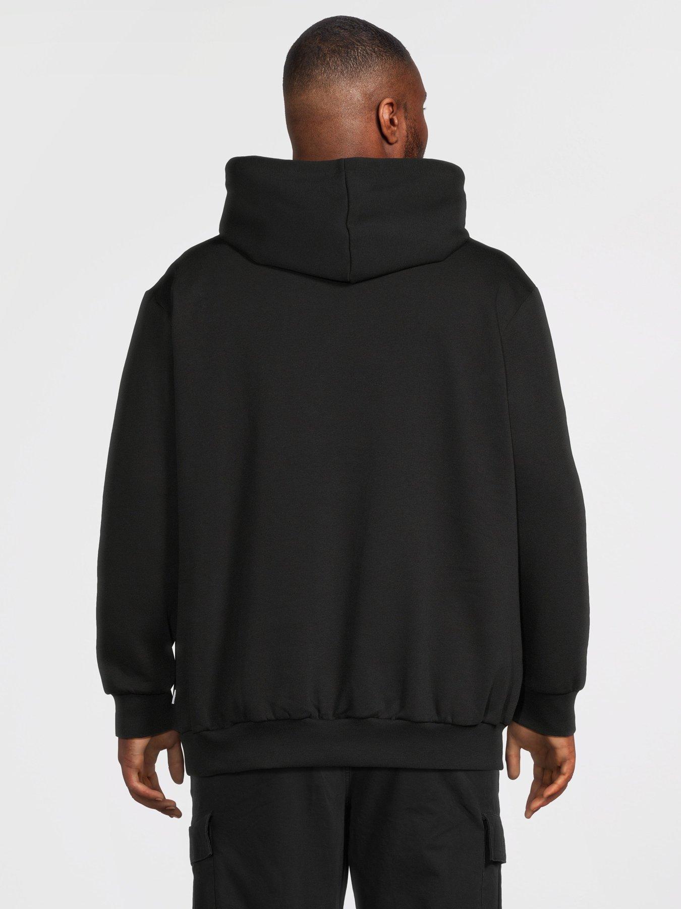 Image 2 of 5 of Jack & Jones Men's Plus Size Graphic Hoodie with Kangaroo Pocket - Black