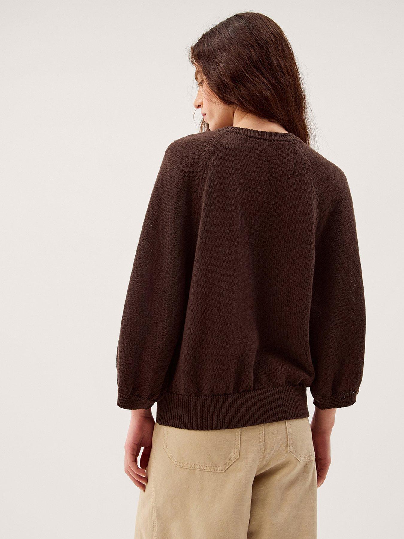 Image 2 of 5 of Monsoon Caryn Cotton Cardigan - Brown