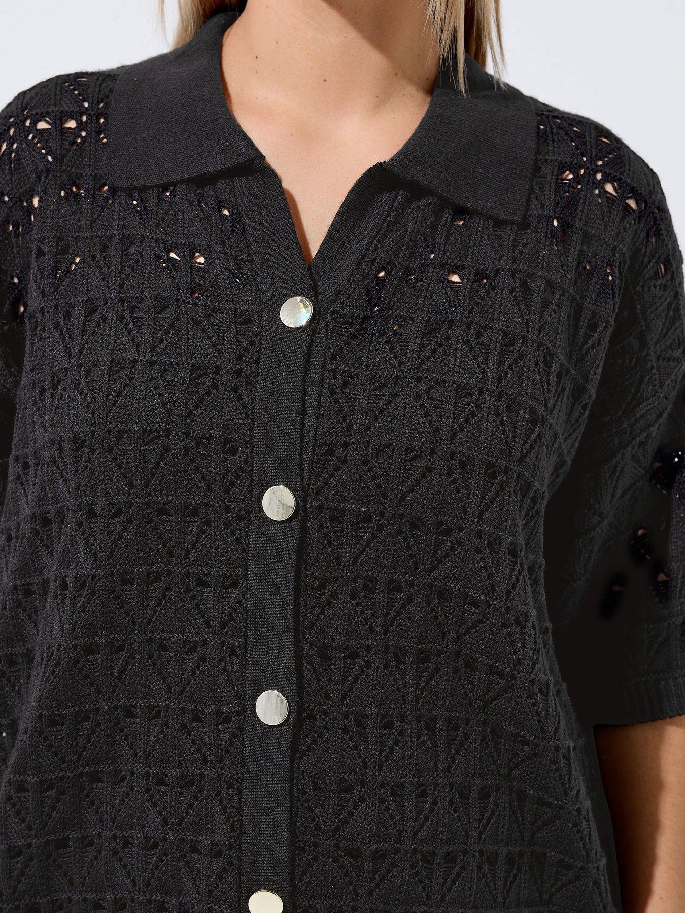 Image 4 of 5 of Yours Curve Crochet Shirt