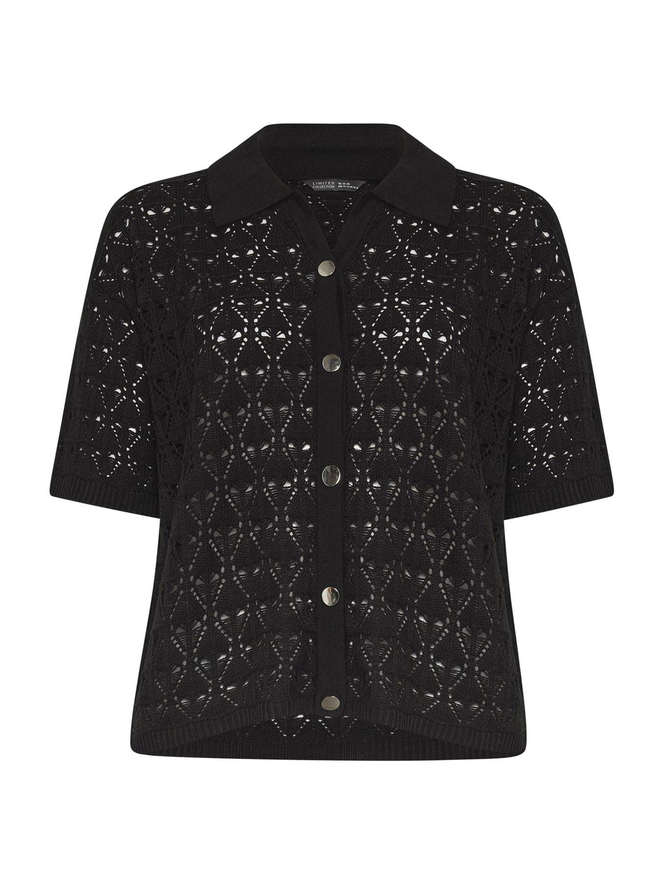 Image 5 of 5 of Yours Curve Crochet Shirt