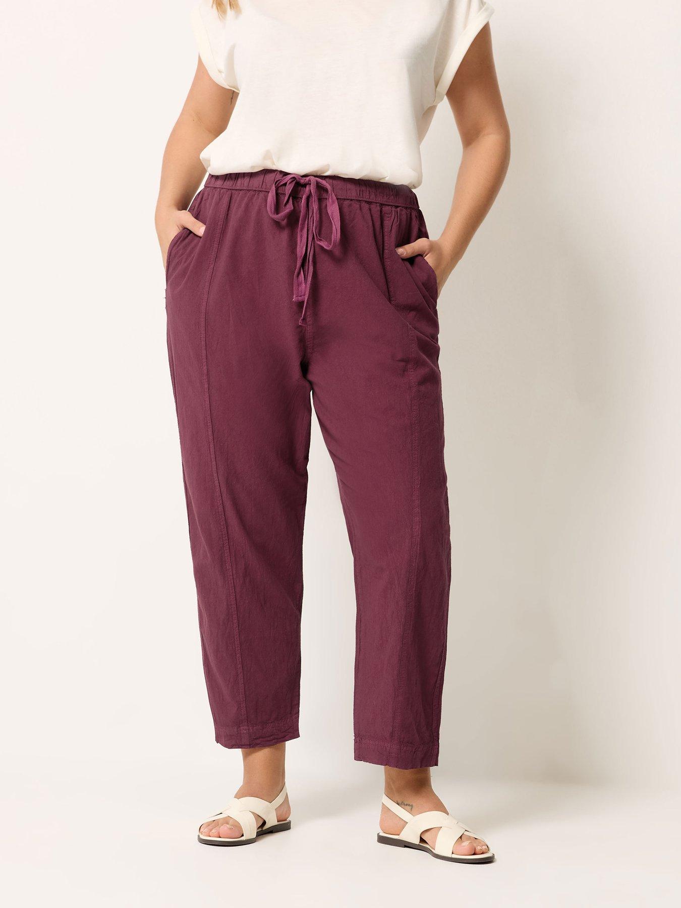 Image 1 of 5 of Yours Curve Cool Cotton Barrel Trouser