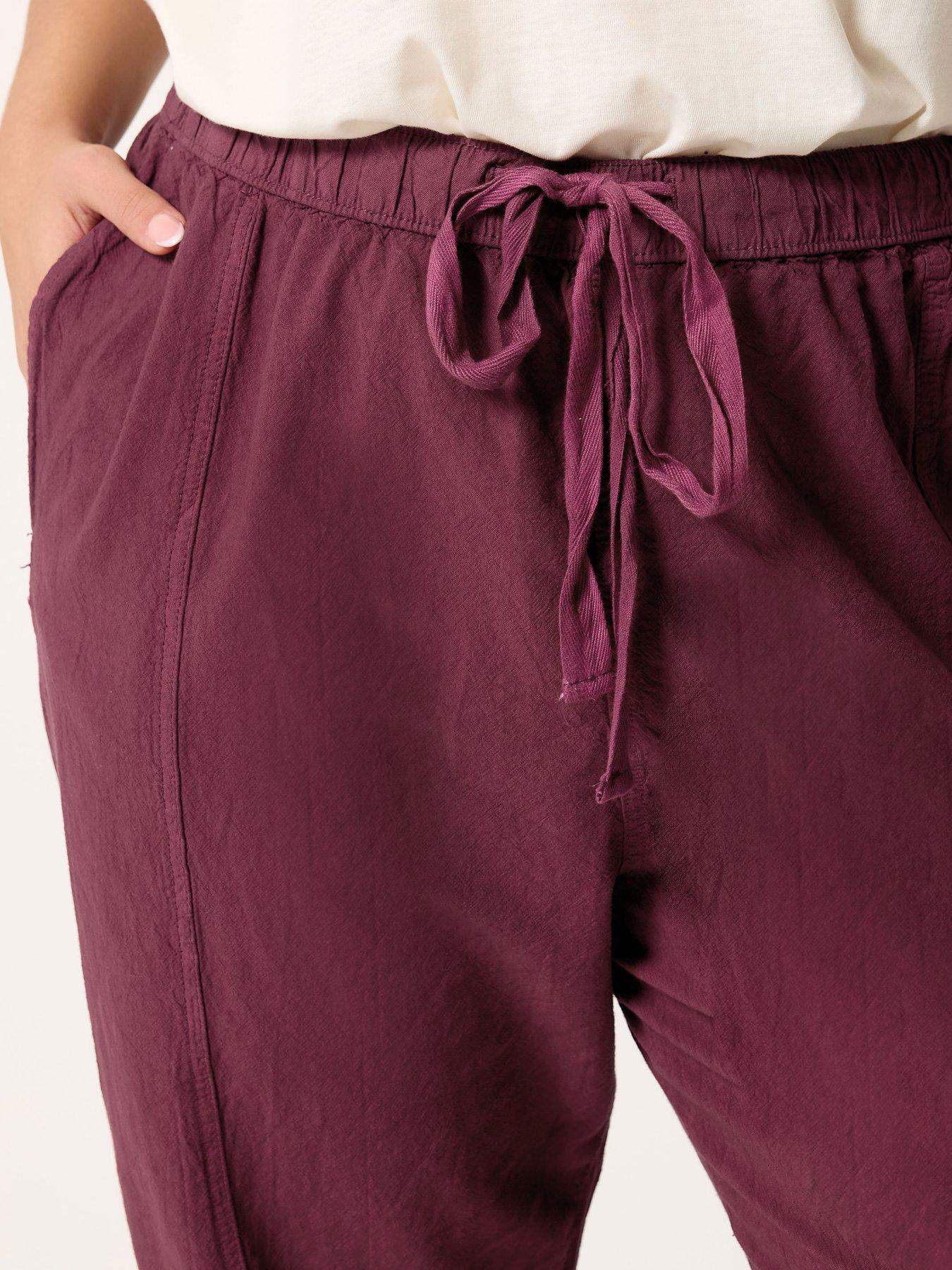  image of yours-curve-cool-cotton-barrel-trouser-red