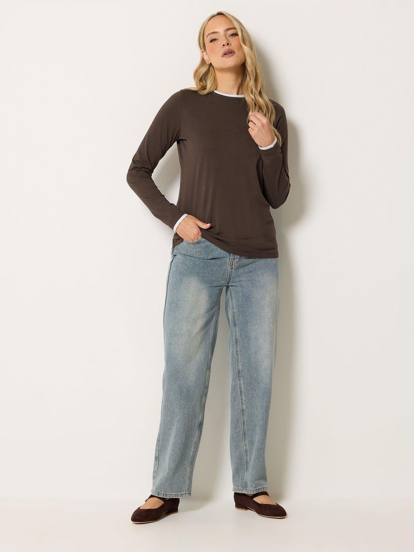 Image 3 of 4 of Long Tall Sally 2 In 1 T-Shirt - Brown