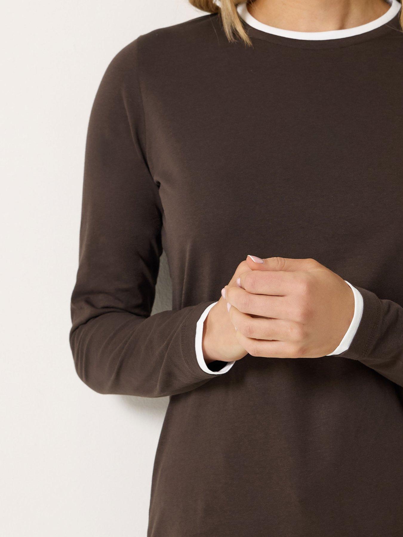 Image 4 of 4 of Long Tall Sally 2 In 1 T-Shirt - Brown