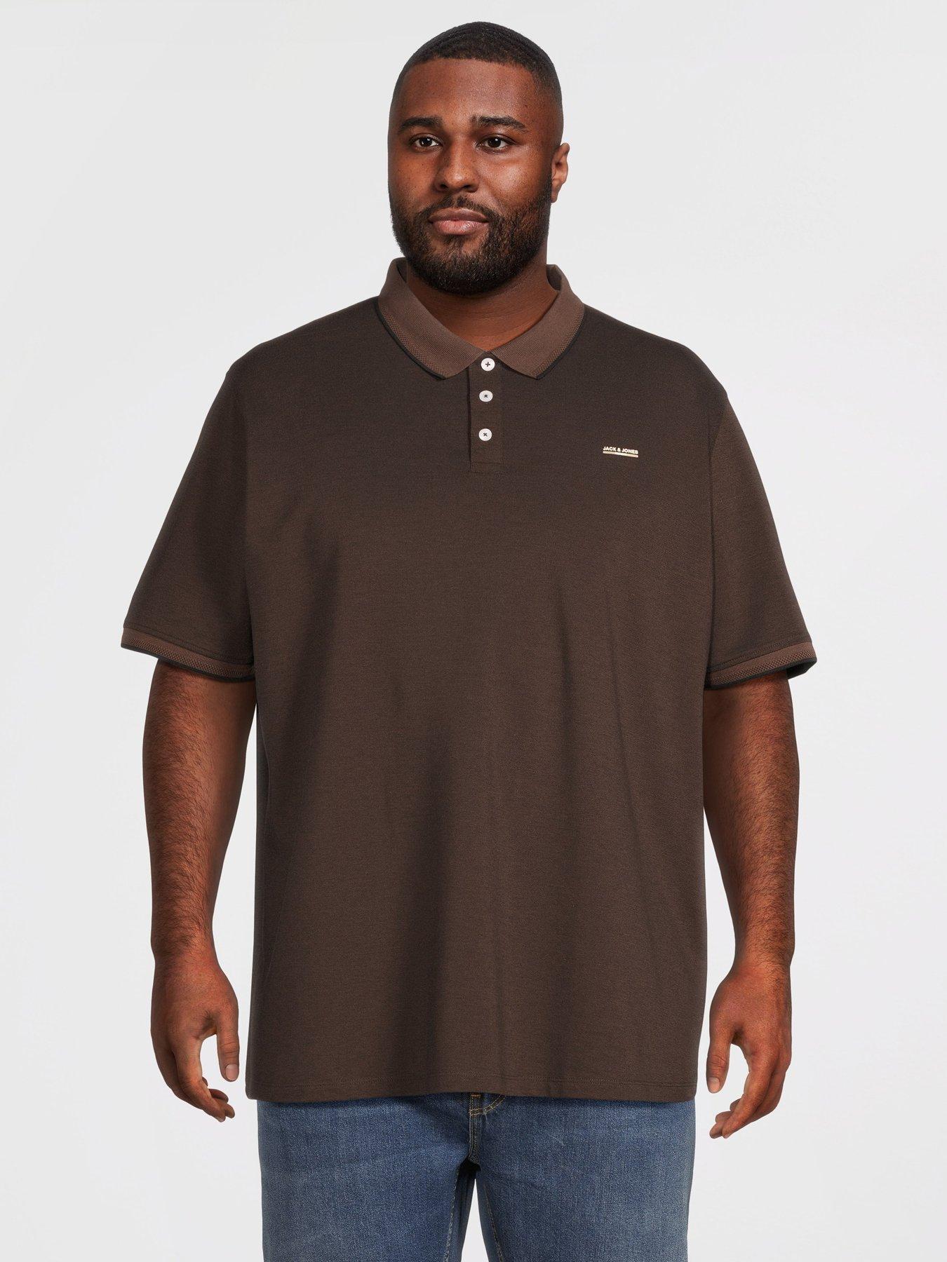 Jack & Jones Plus Premium Alves Polo Shirt - Hot Fudge